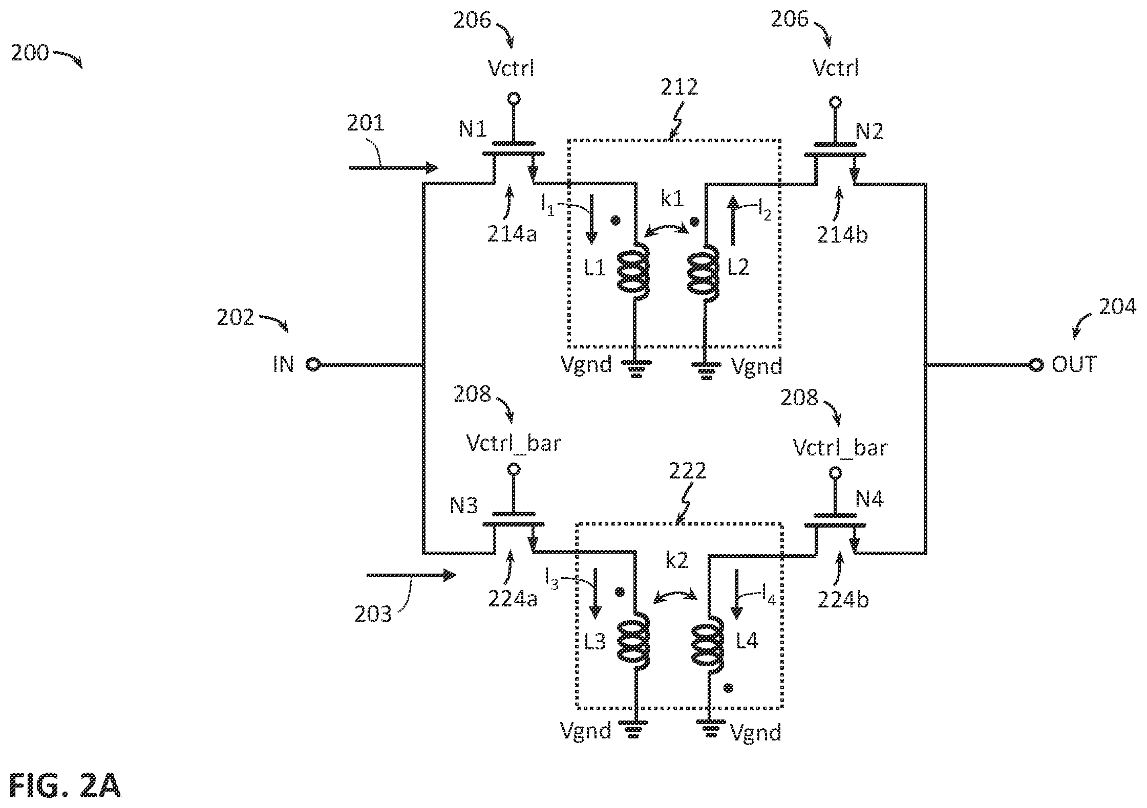 Patent US11824245 Figure 2 – Phase shifter-180 degree topology