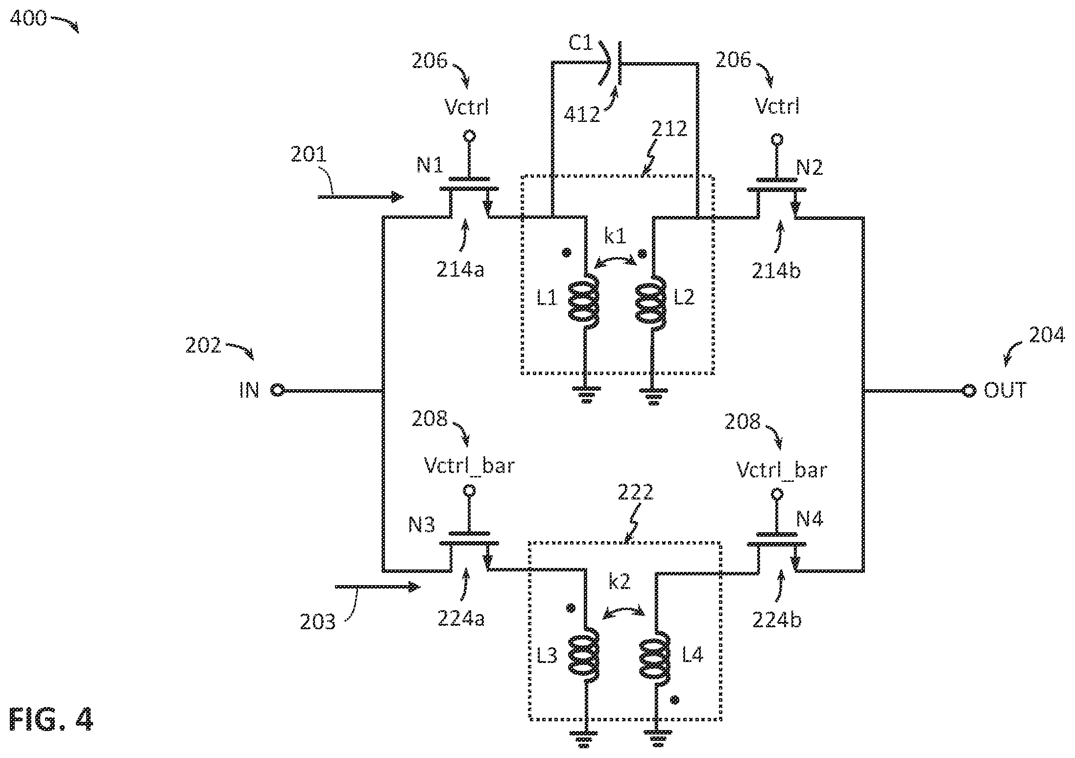 Patent US11824245 Figure 5 – Phase shifter-180 degree topology