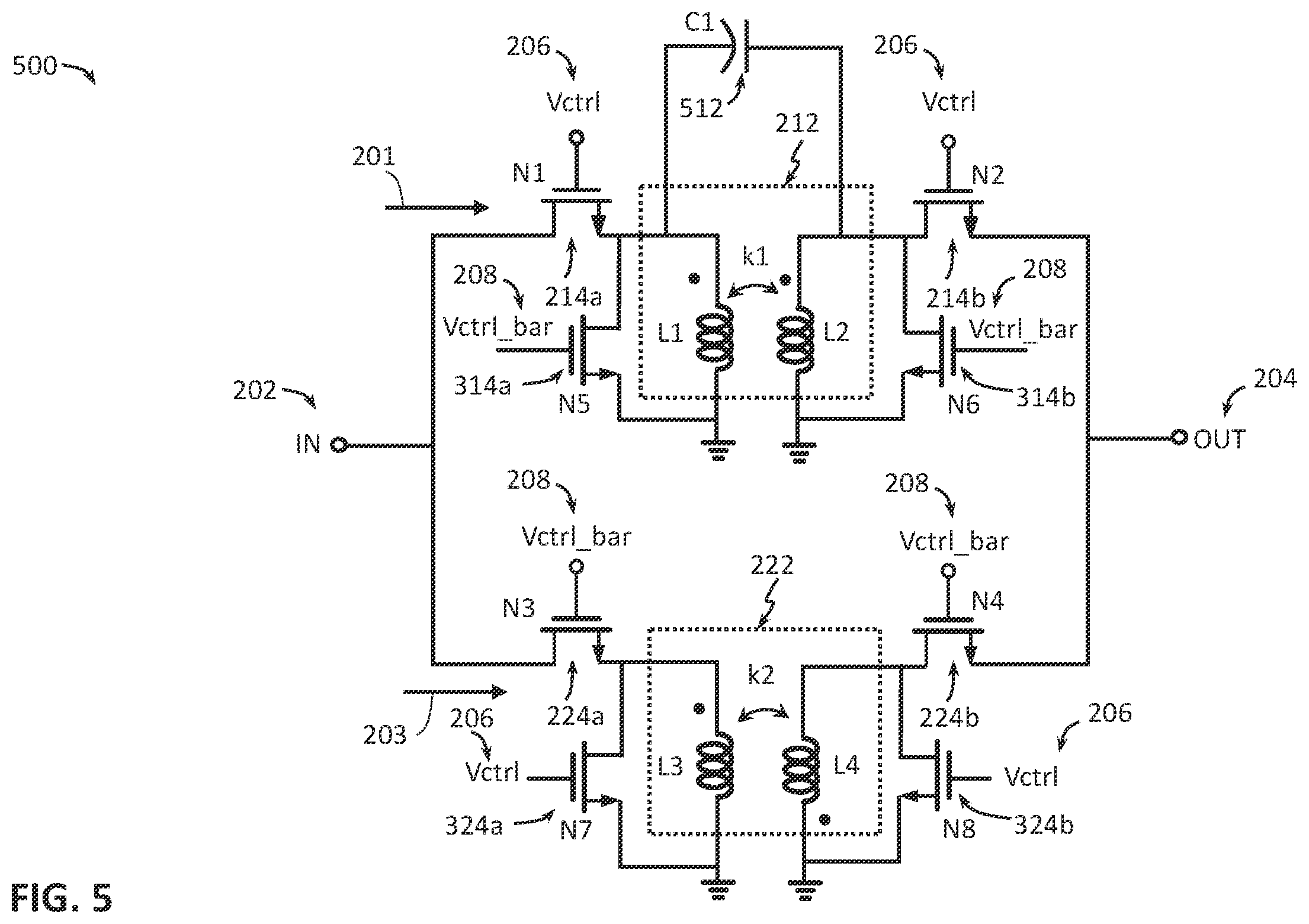 Patent US11824245 Figure 6 – Phase shifter-180 degree topology