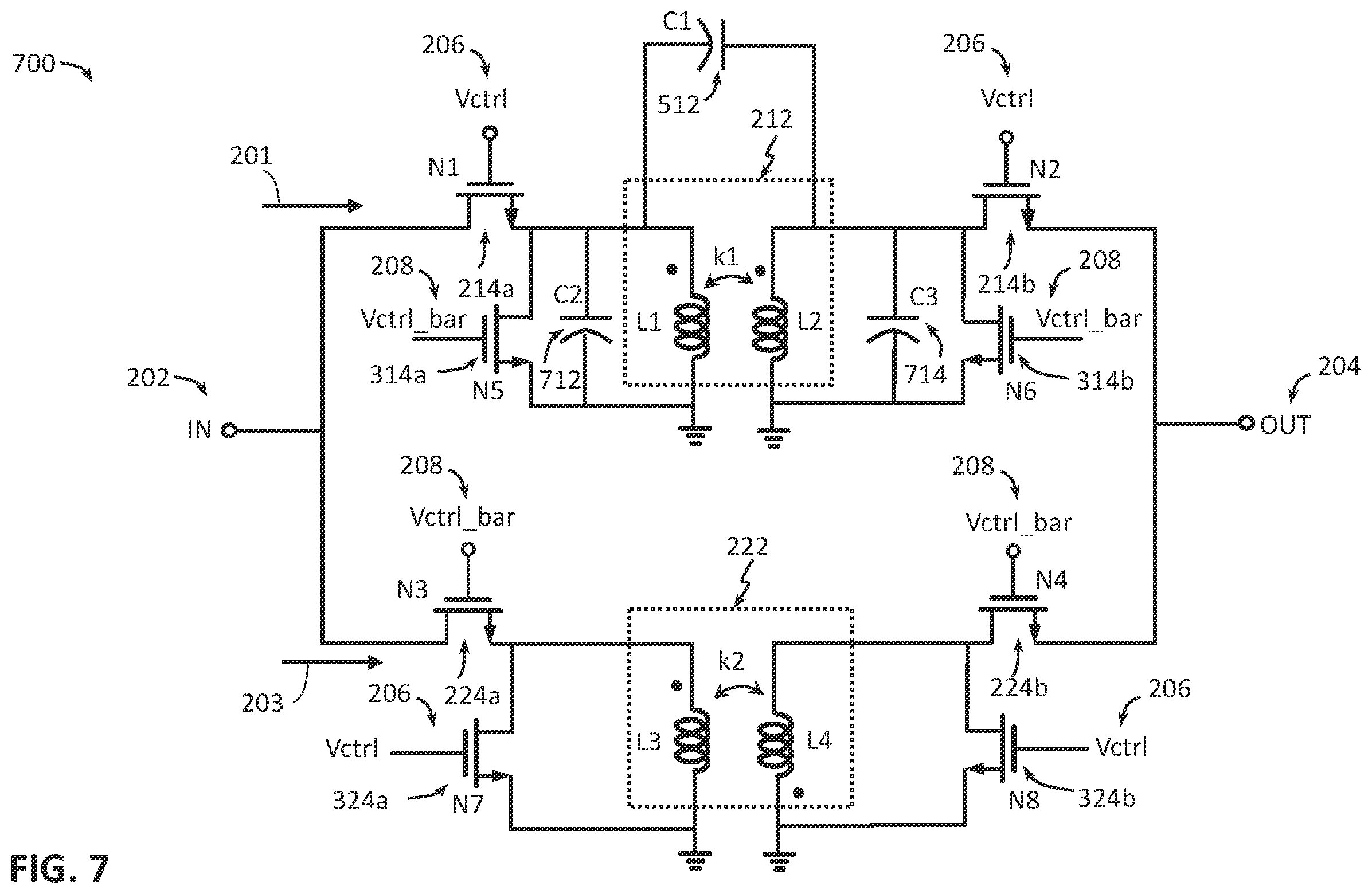 Patent US11824245 Figure 8 – Phase shifter-180 degree topology