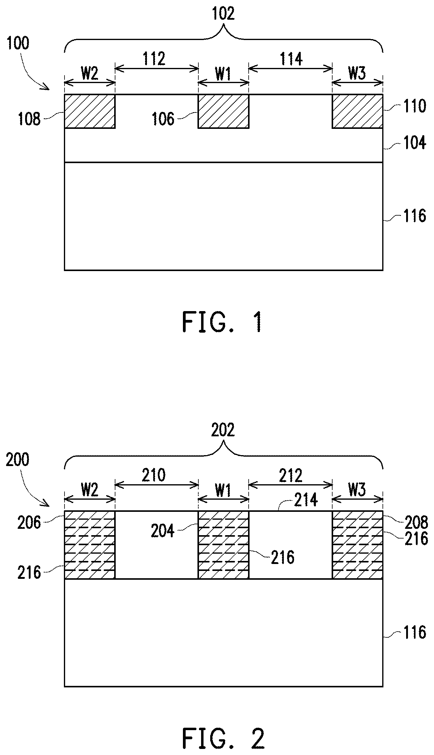 Patent US11824249 Figure 1 – Transmission line structures for millimeter wave signals