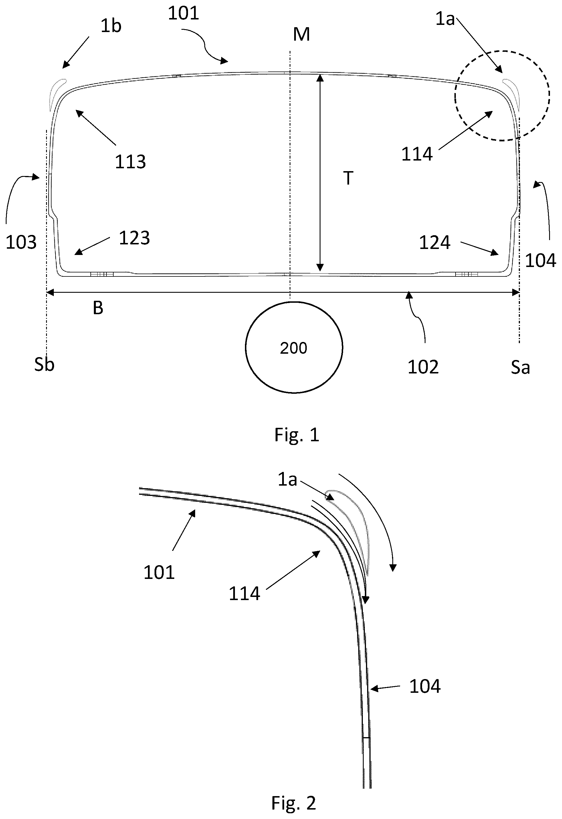 Patent US11824250 Figure 1 – Antenna housing with a profile element for wind load reduction