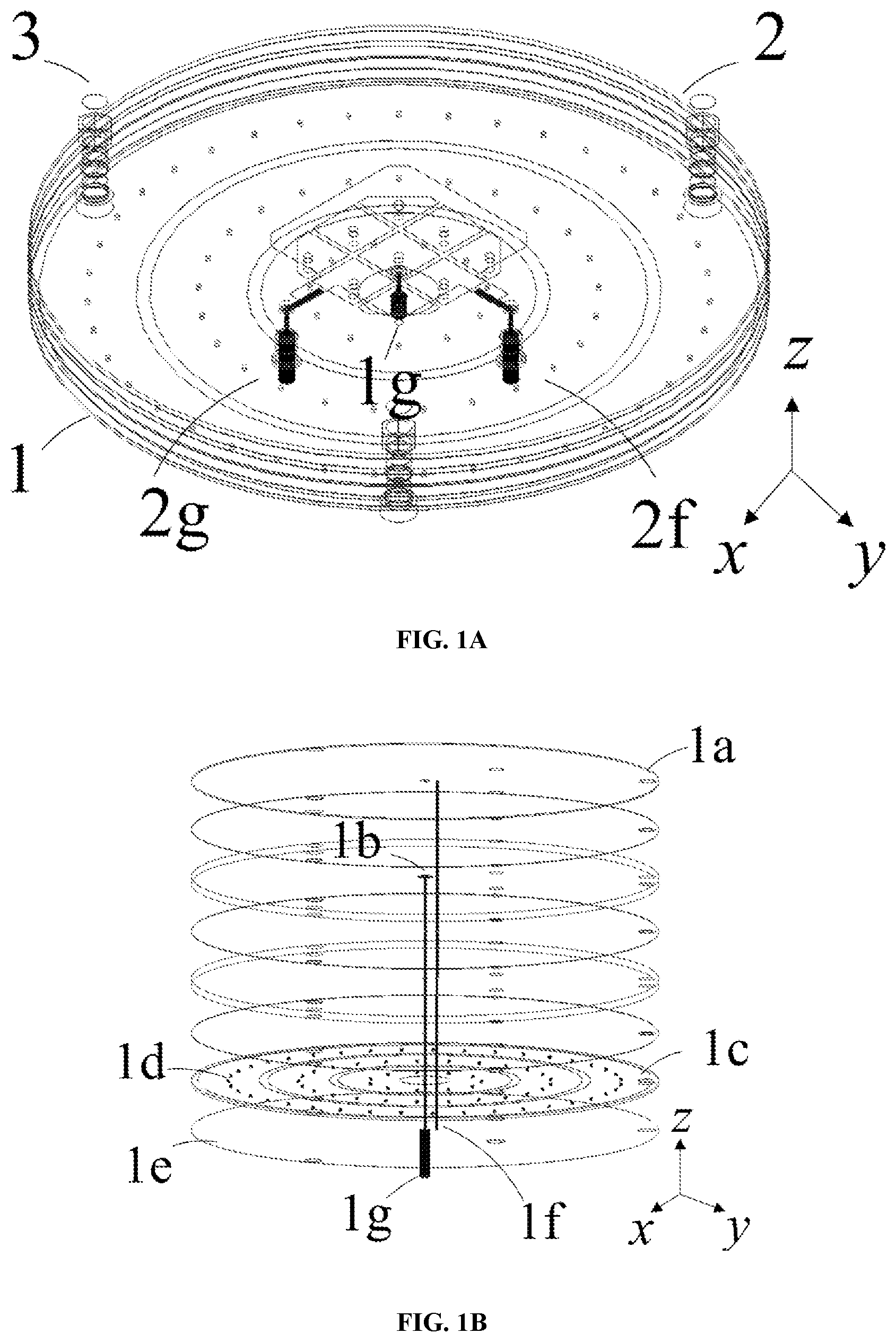 Patent US11824267 — Compact dual-band triple-polarized antenna based on shielded mushroom structures — Figure 1