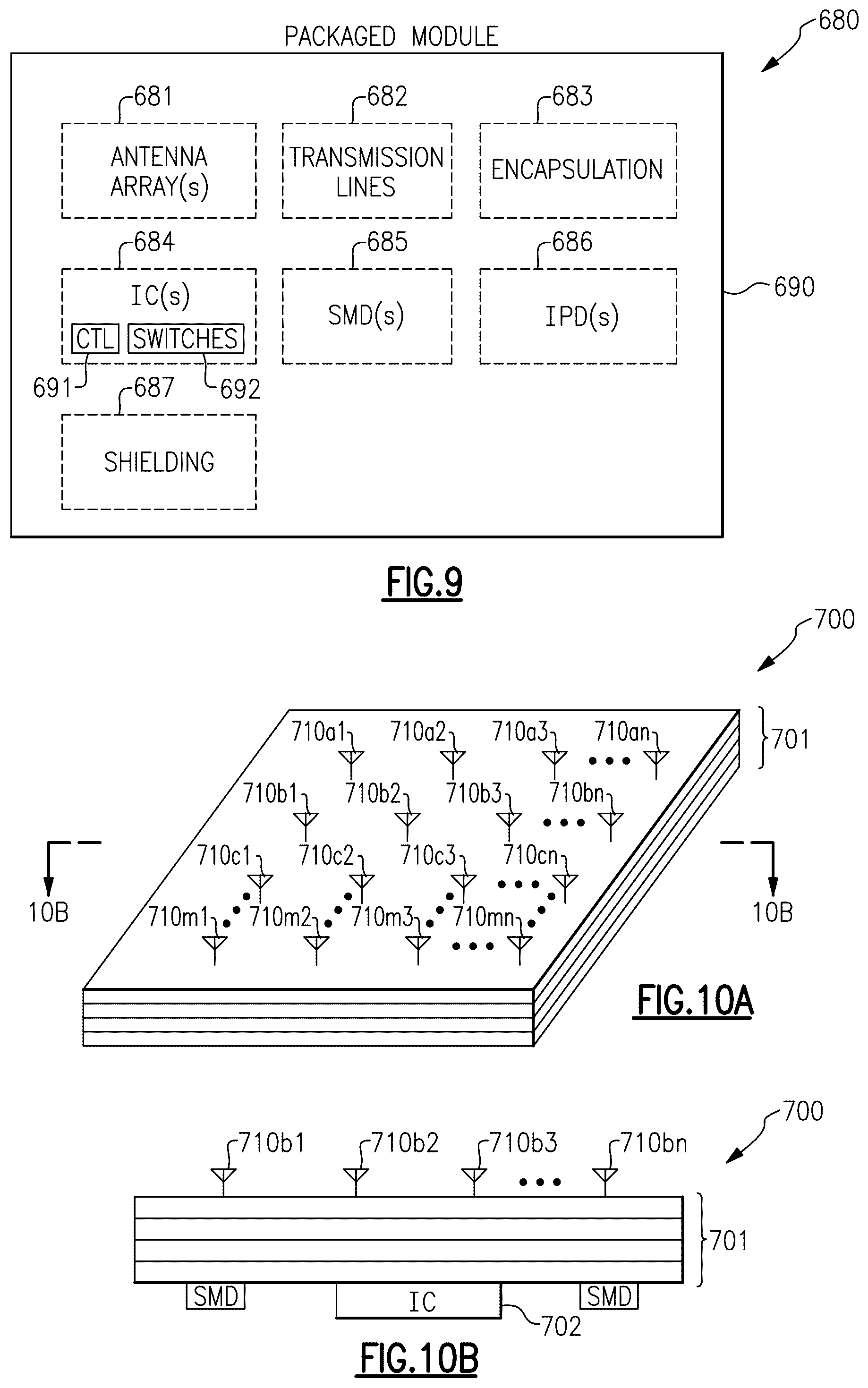 Patent US11824274 Figure 10 – Phase shifters for communication systems