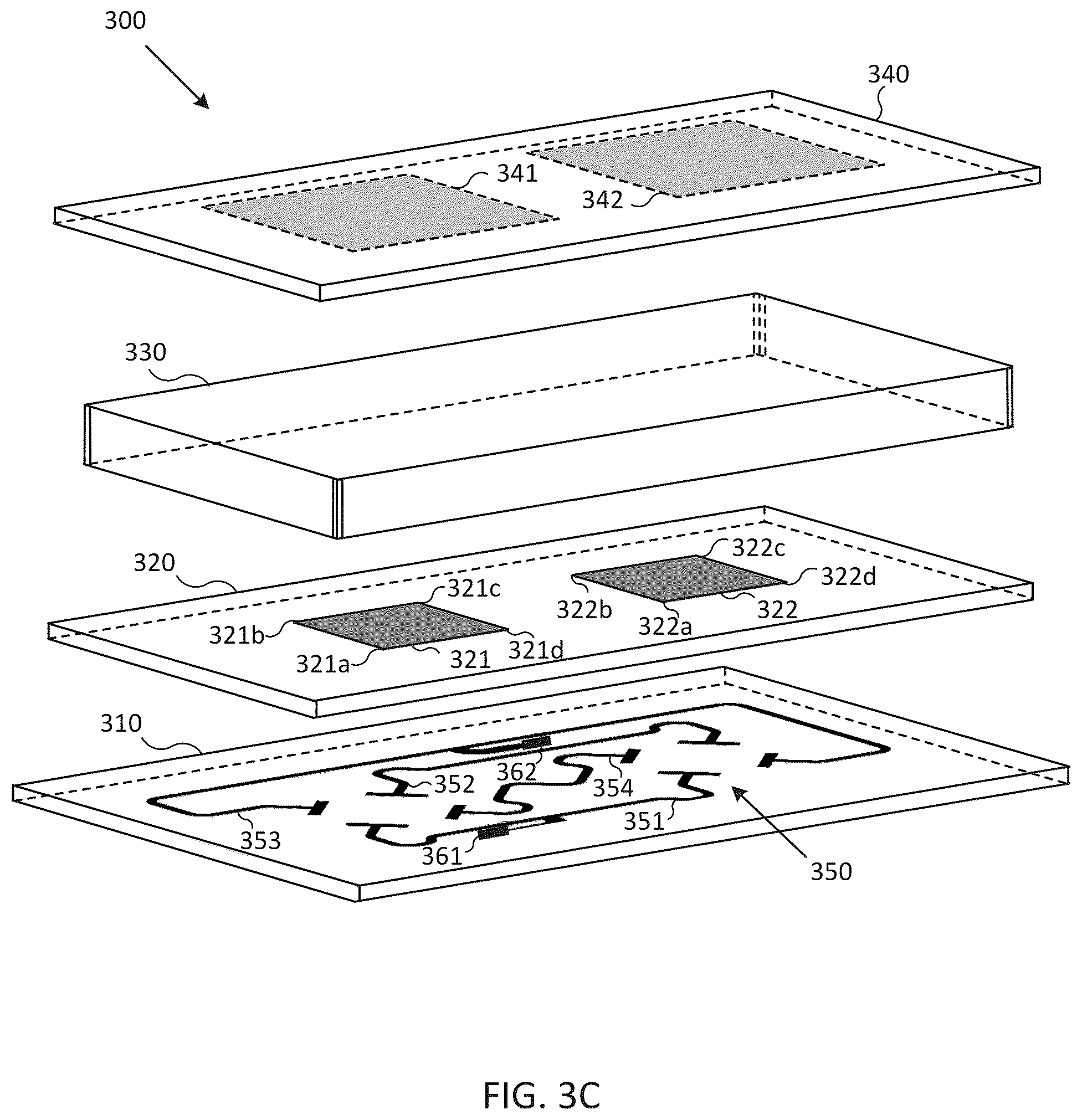 Patent US11824277 Figure 4 – High gain and large bandwidth antenna incorporating a built-in differential feeding scheme