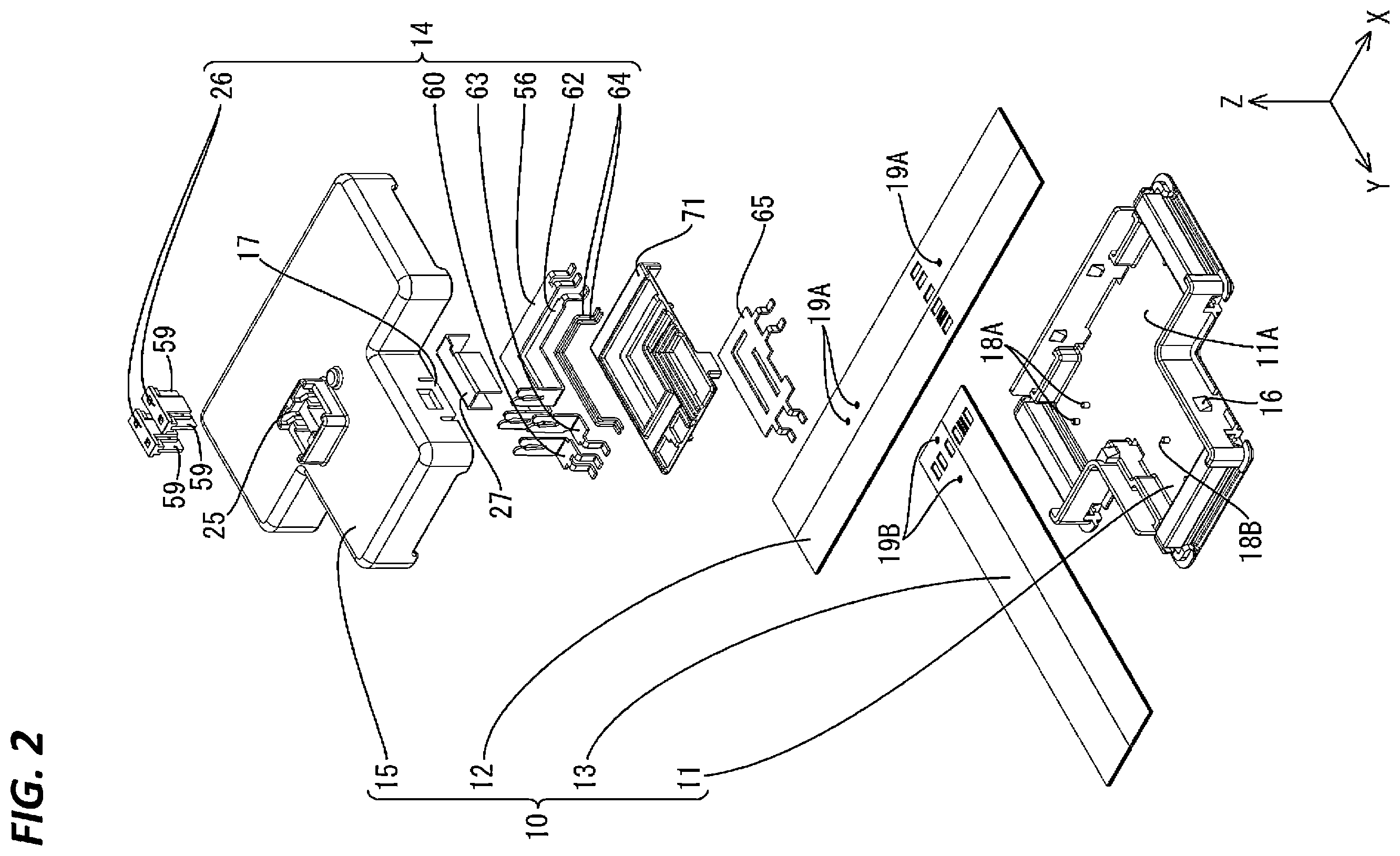 Patent US11824284 Figure 2 – Structure for connecting flexible flat cables