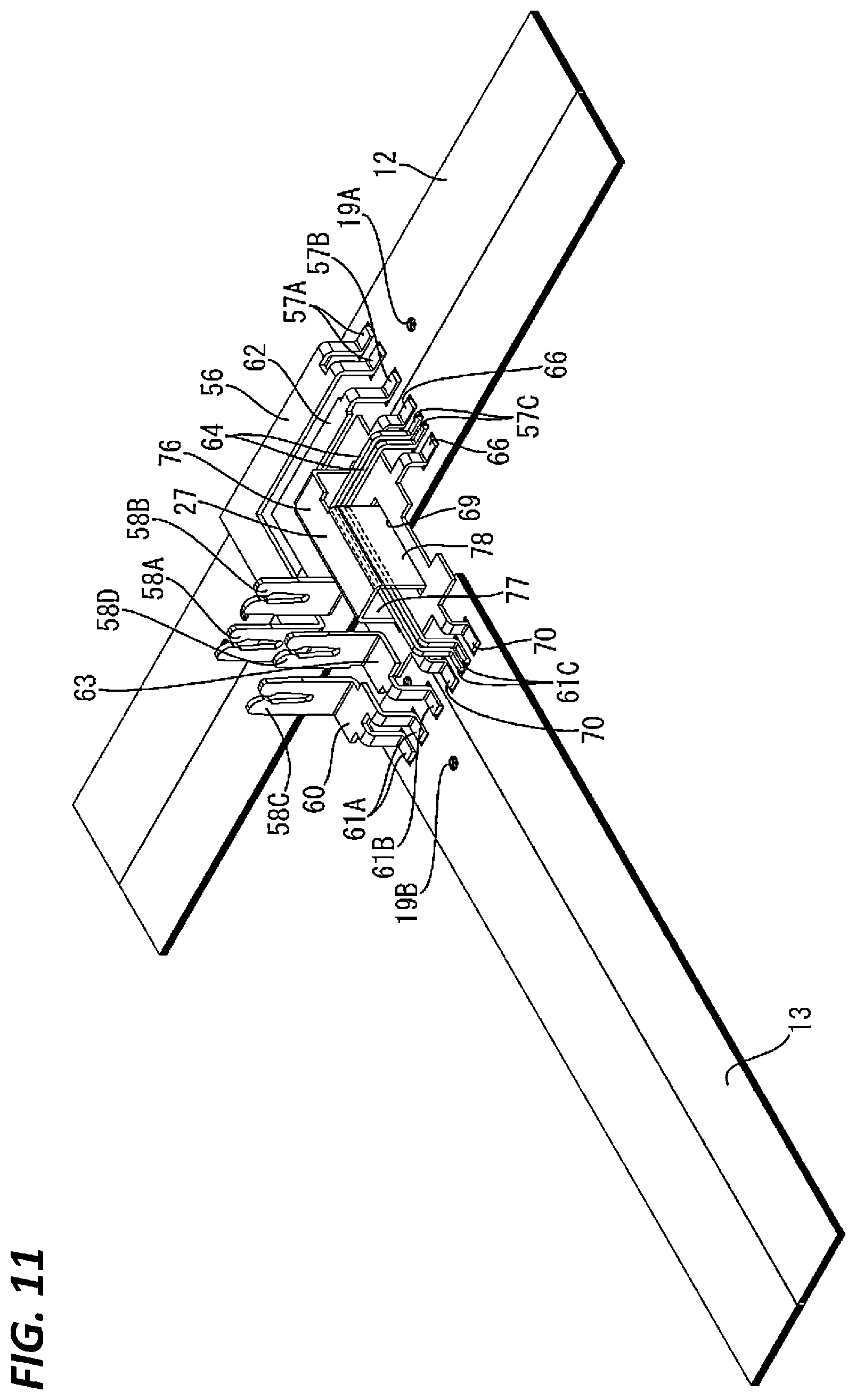Patent US11824284 Figure 9 – Structure for connecting flexible flat cables