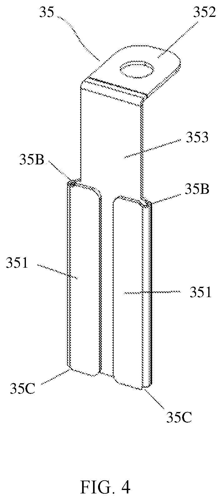 Patent US11824285 Figure 3 – Connection member and rechargeable battery