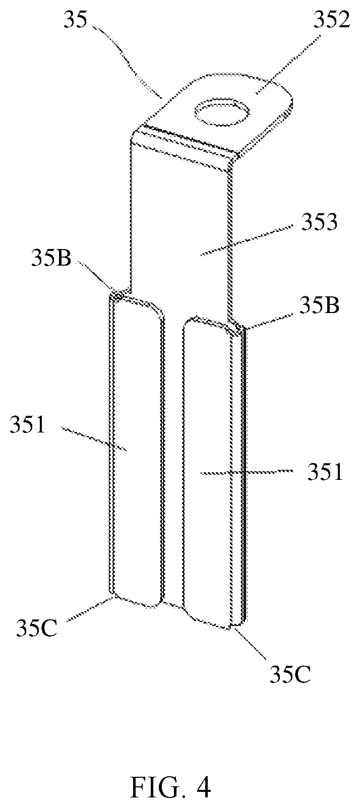 Patent US11824286 Figure 3 – Connection member and rechargeable battery