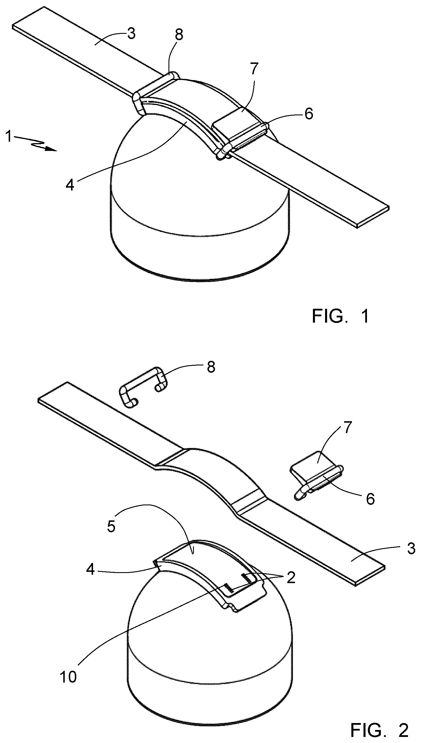 Patent US11824289 Figure 1 – Connectable electric device to a textile electrically conductive band