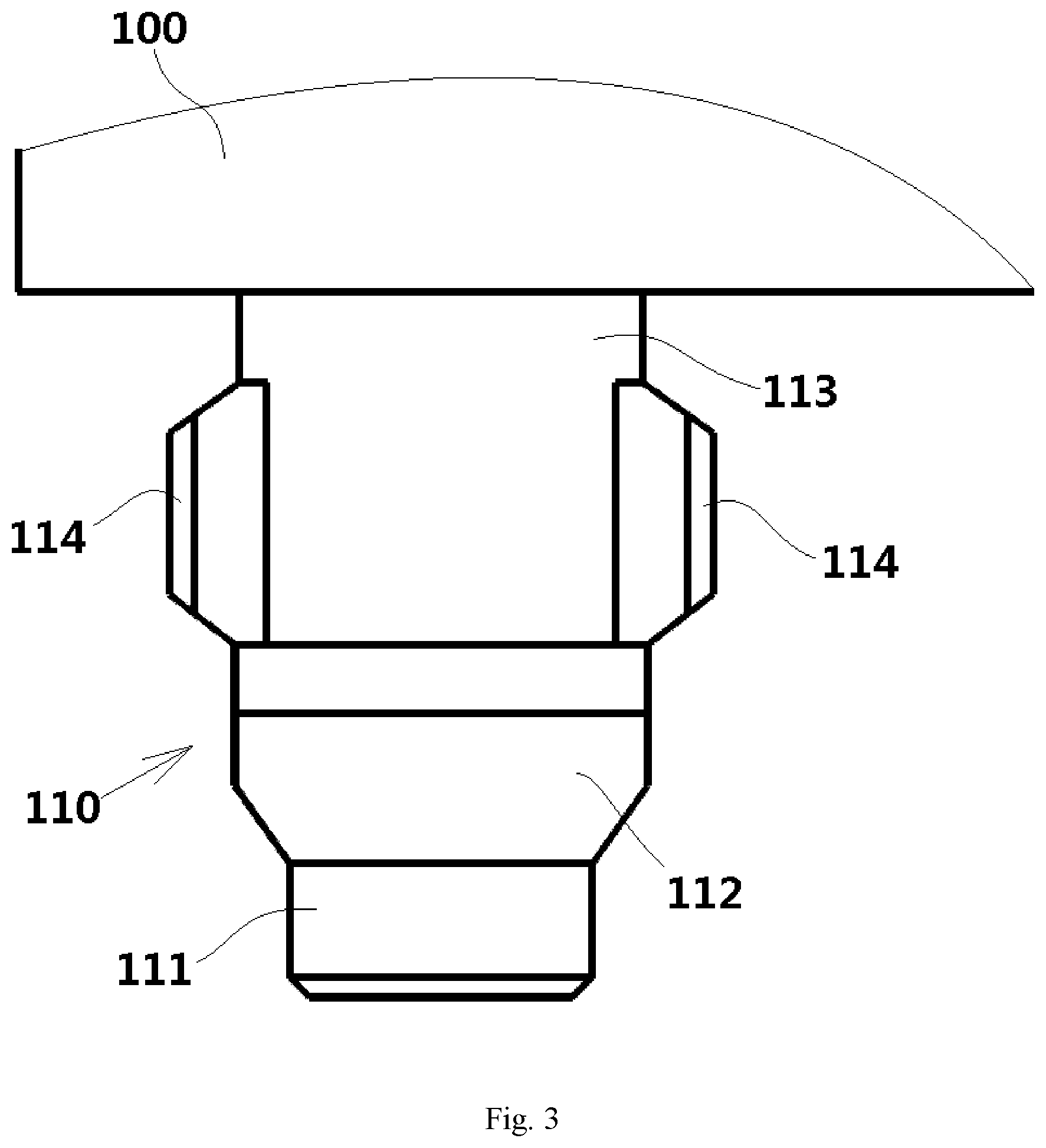 Patent US11824290 Figure 3 – Connector housing legs that attach the connector to a circuit board