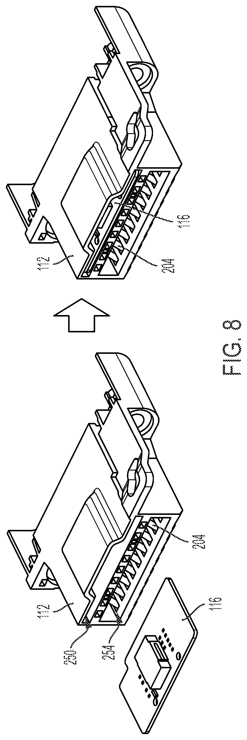 Patent US11824292 Figure 5 – Connector with a slot for a small circuit board