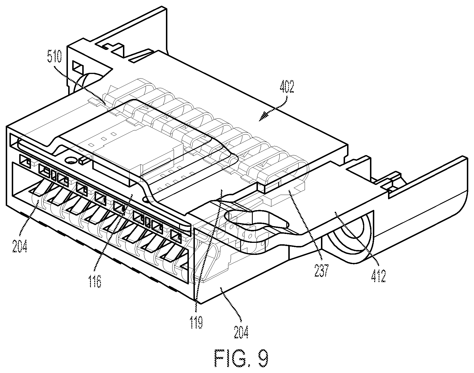 Patent US11824292 Figure 6 – Connector with a slot for a small circuit board