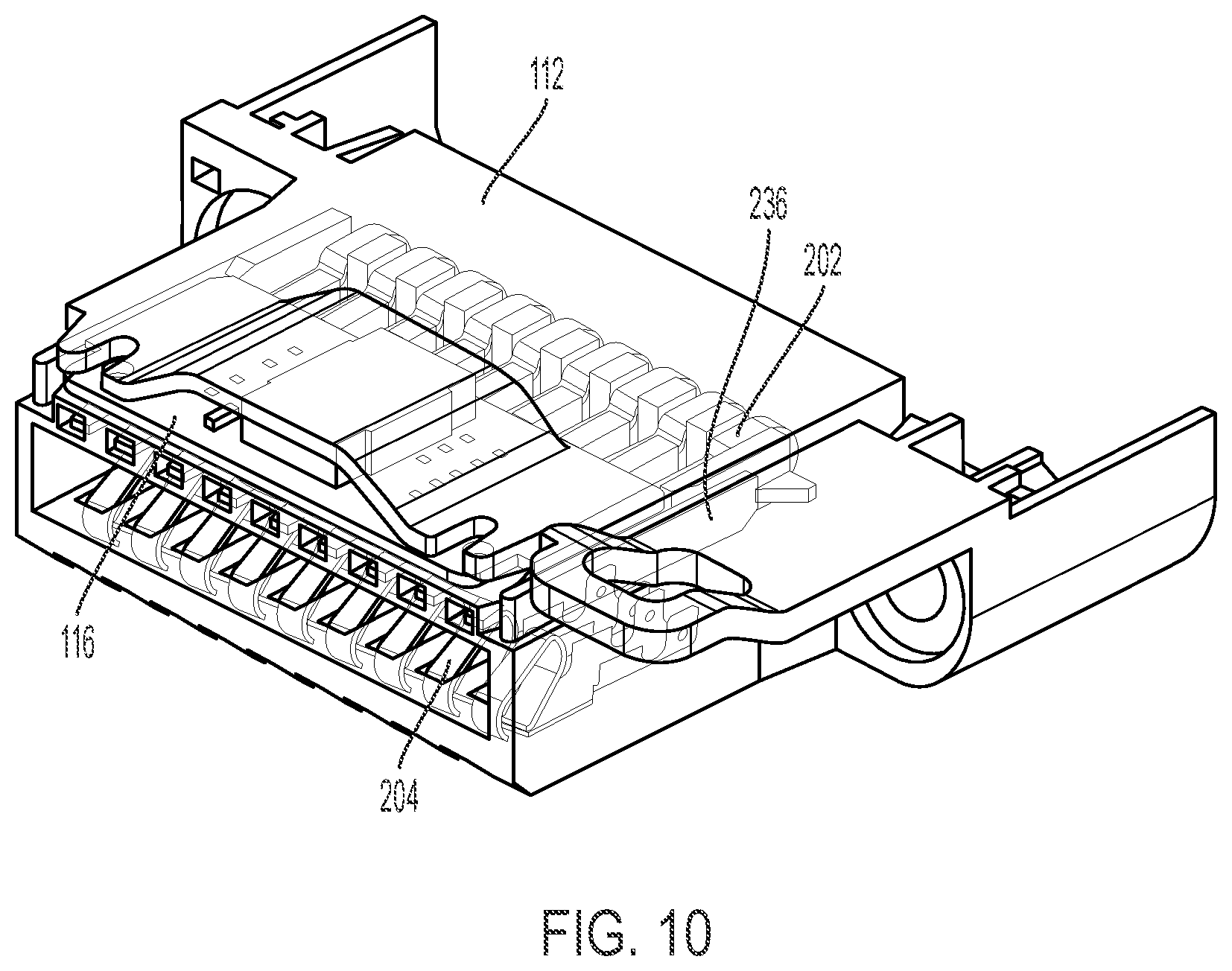 Patent US11824292 Figure 7 – Connector with a slot for a small circuit board