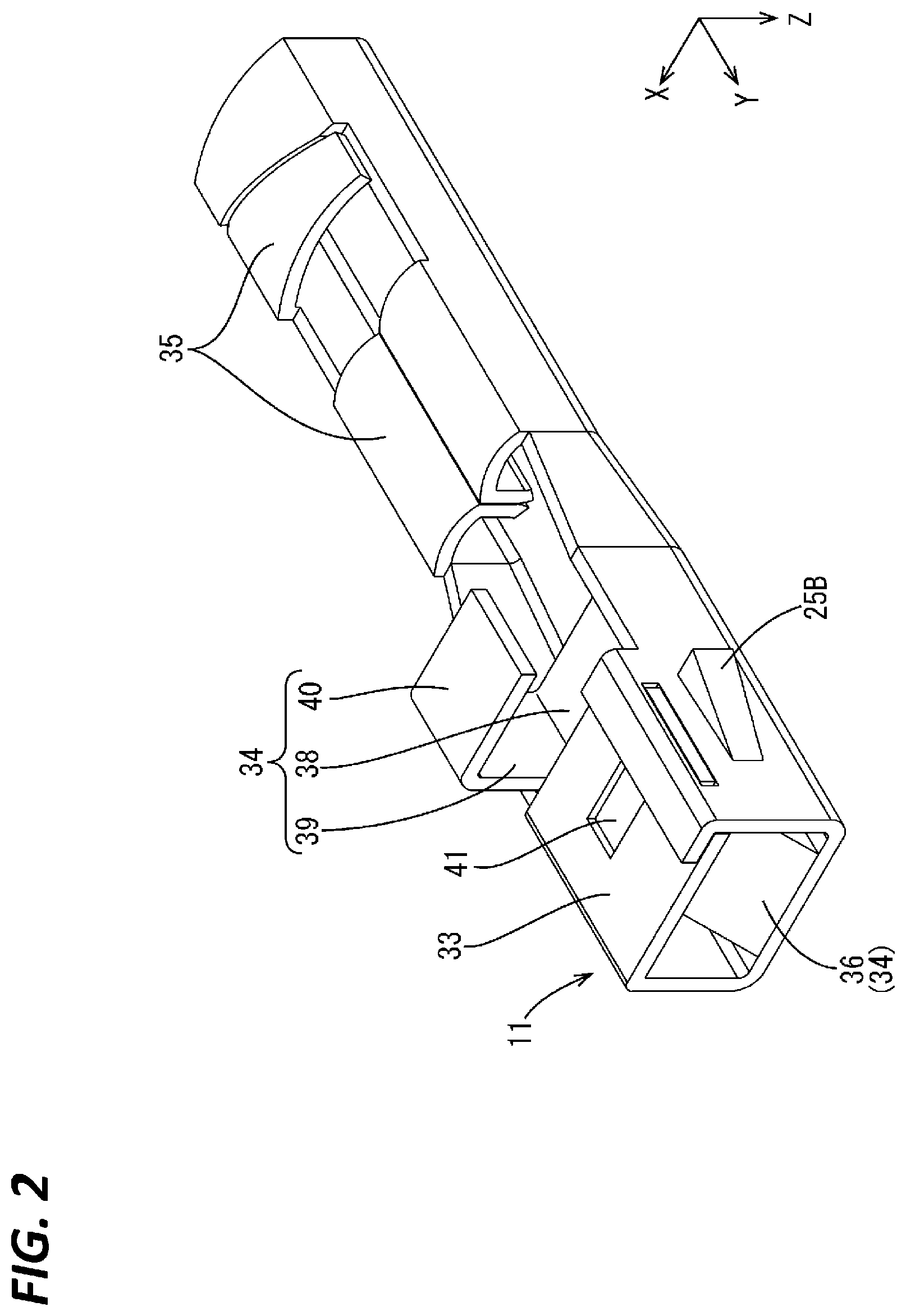 Patent US11824296 Figure 2 – Terminal, connector and connector assembly