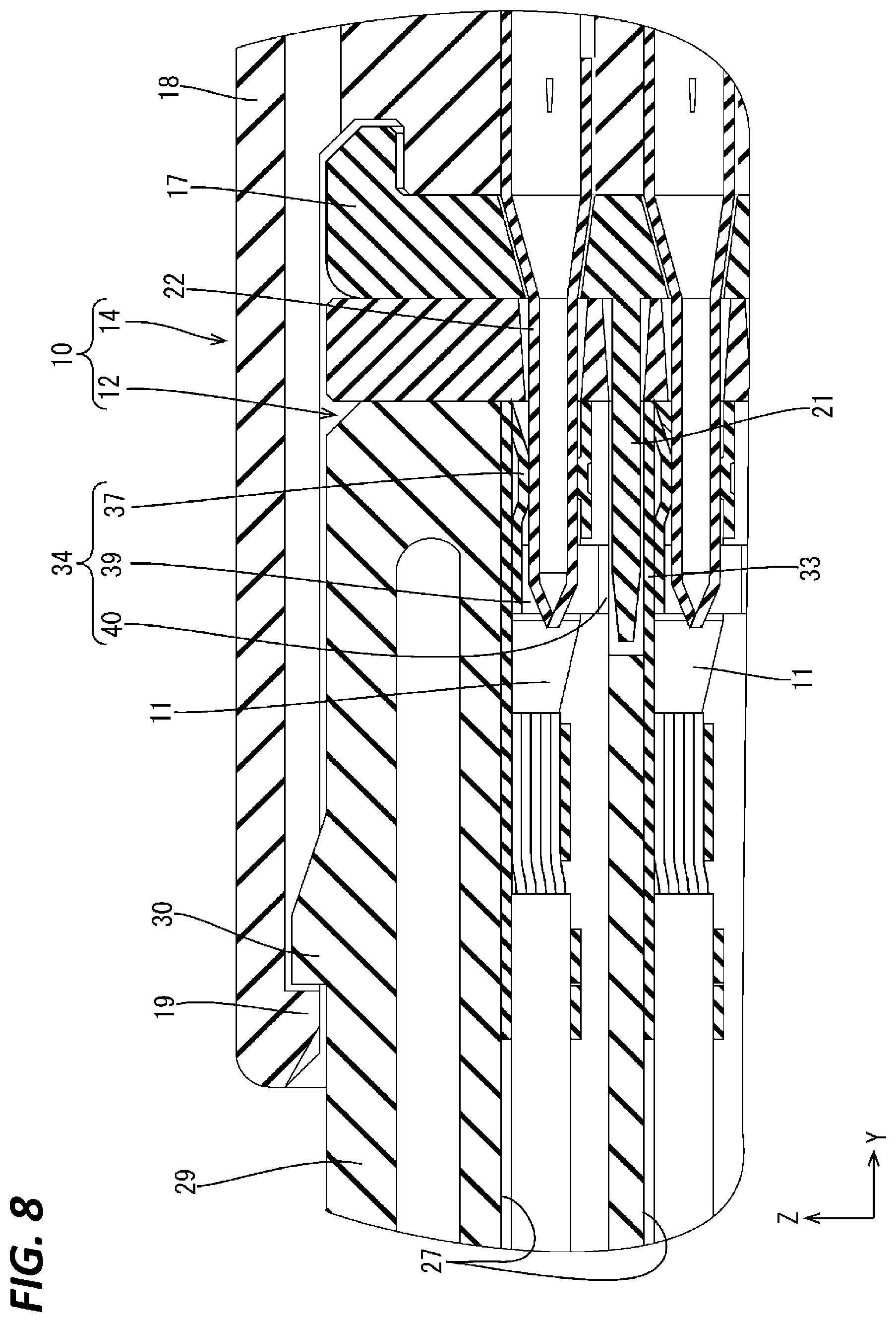 Patent US11824296 Figure 8 – Terminal, connector and connector assembly