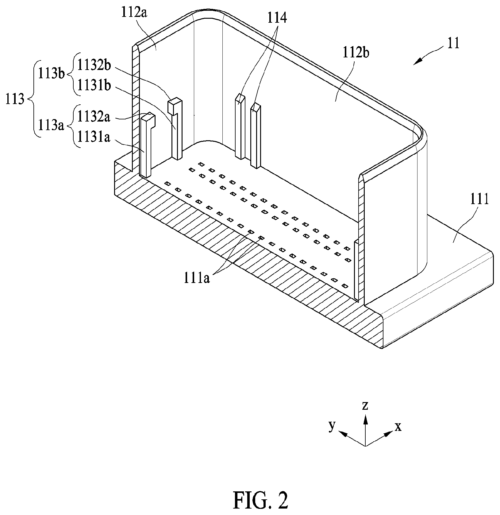 Patent US11824300 Figure 2 – Connector assembly including terminal protection features