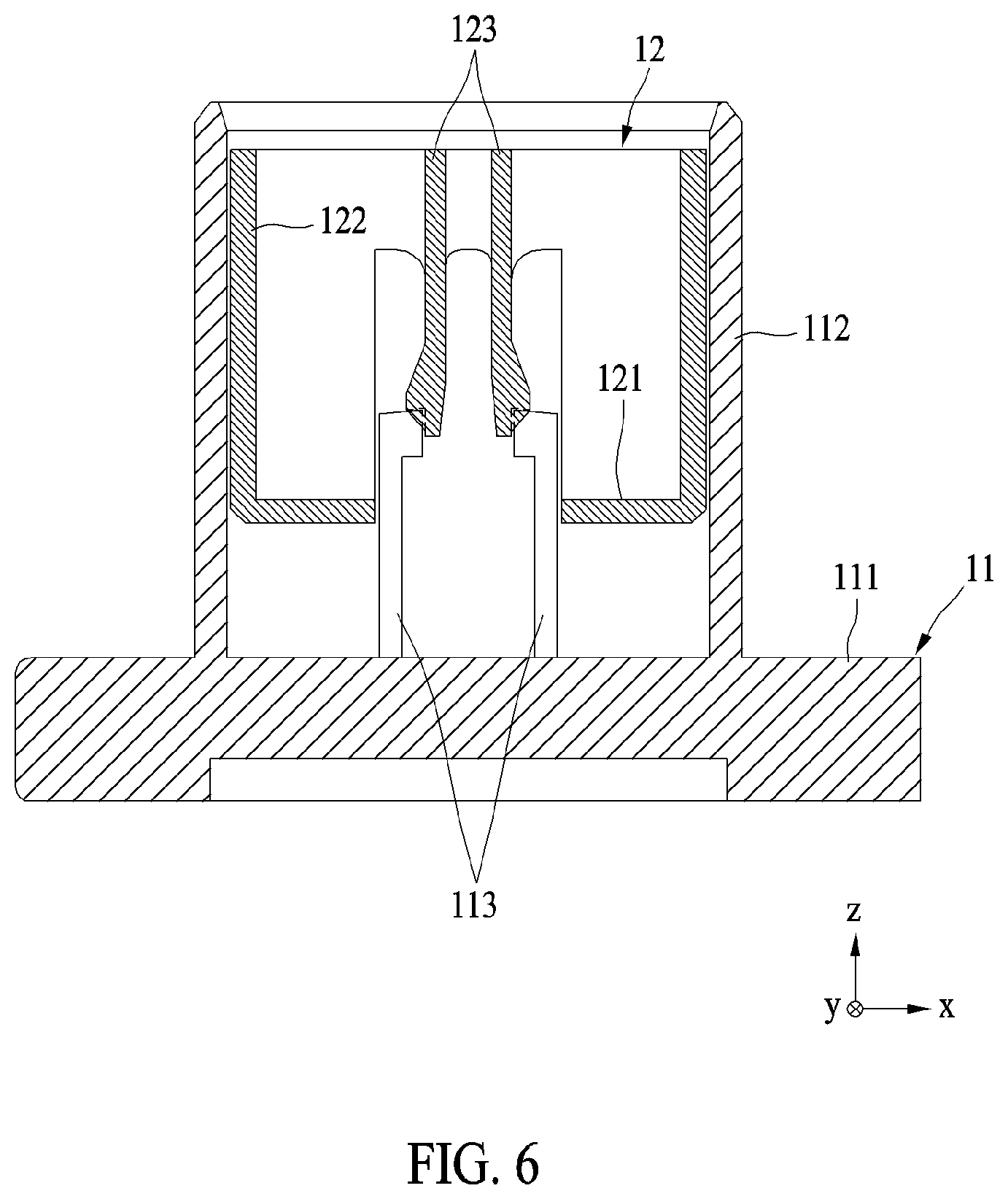 Patent US11824300 Figure 6 – Connector assembly including terminal protection features