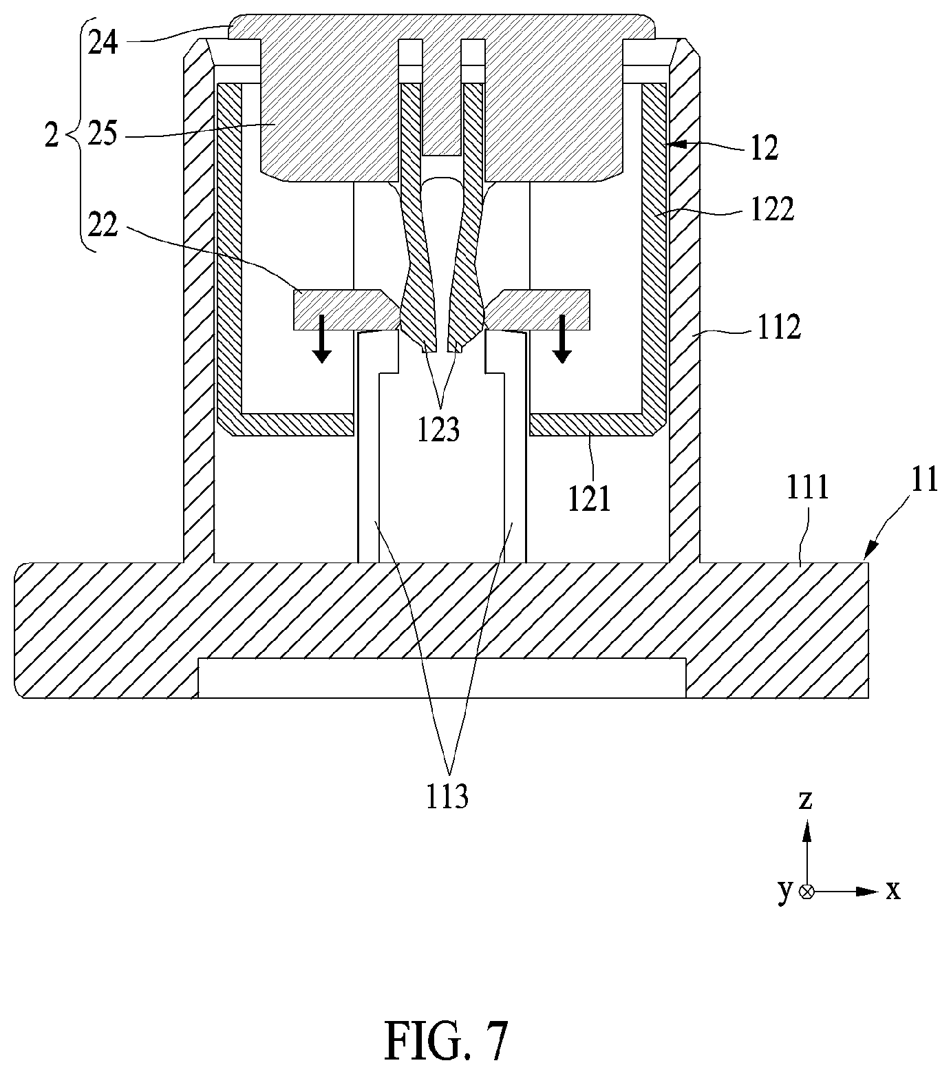Patent US11824300 Figure 7 – Connector assembly including terminal protection features