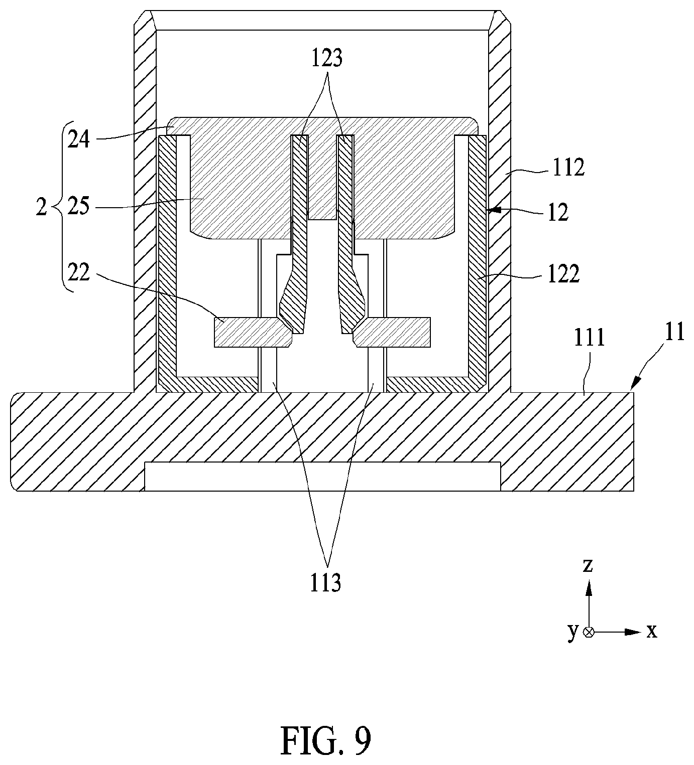 Patent US11824300 Figure 9 – Connector assembly including terminal protection features