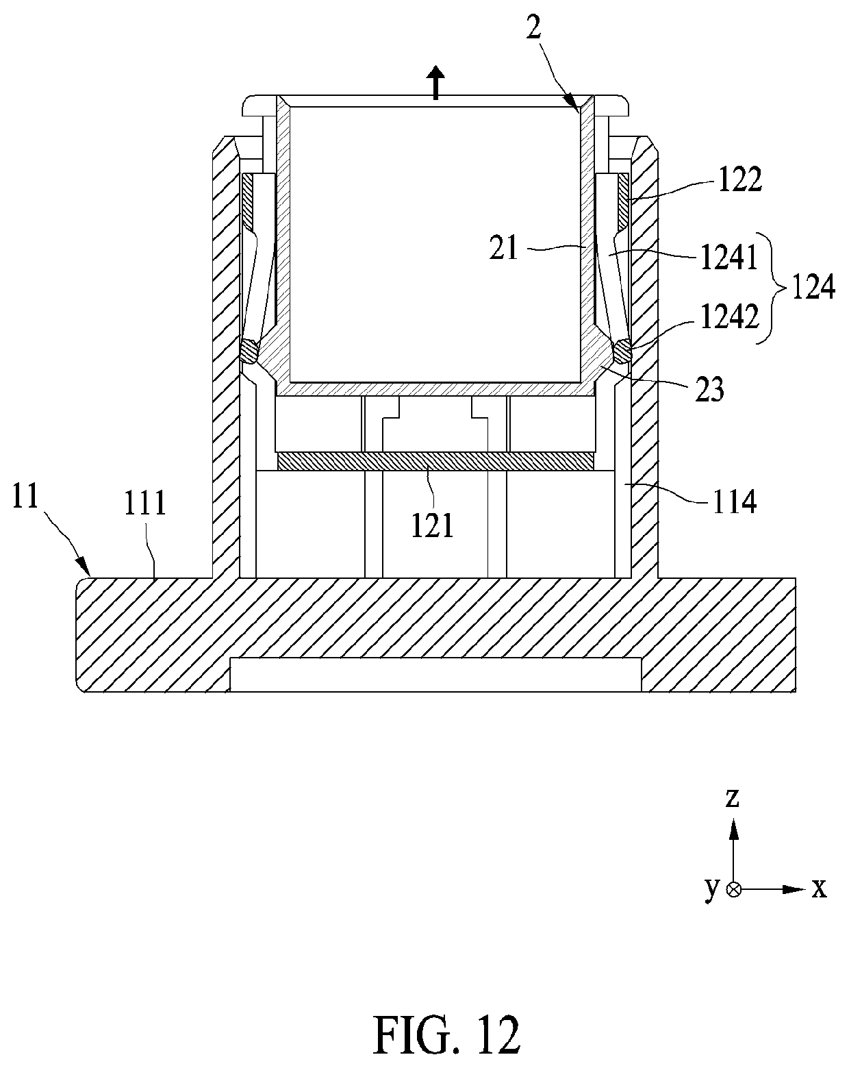 Patent US11824300 Figure 12 – Connector assembly including terminal protection features