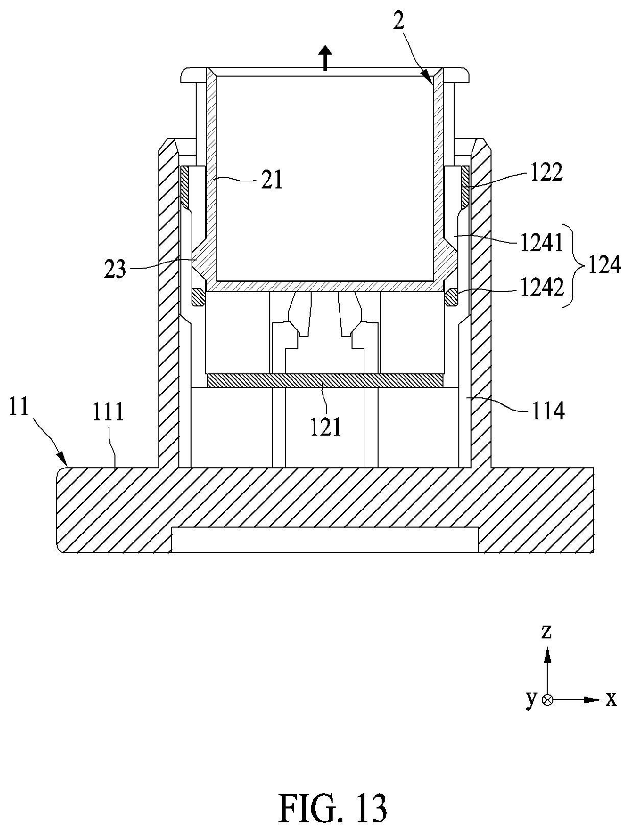 Patent US11824300 Figure 13 – Connector assembly including terminal protection features
