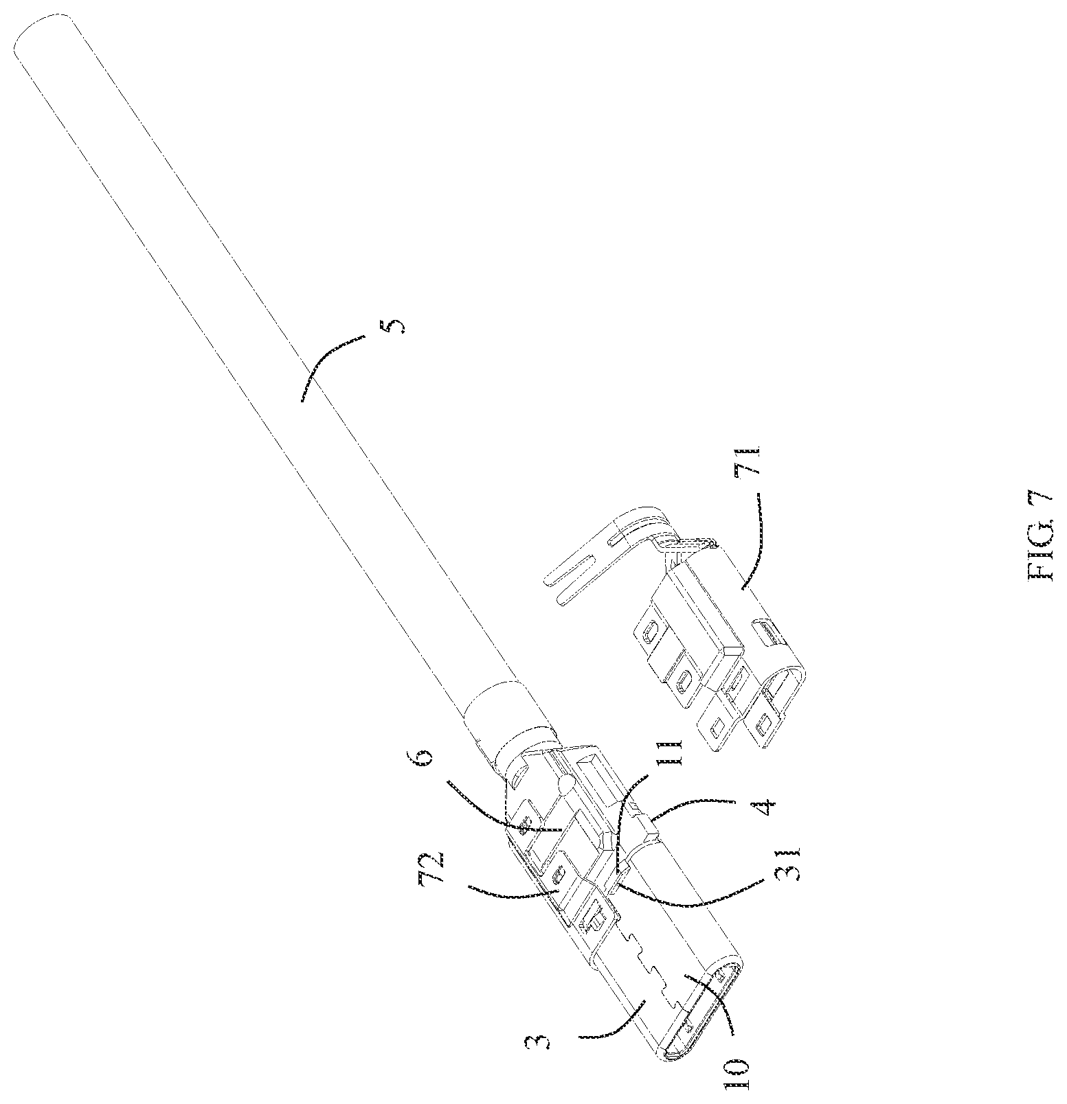 Patent US11824302 Figure 7 – Electrical connector with improved assembly efficiency
