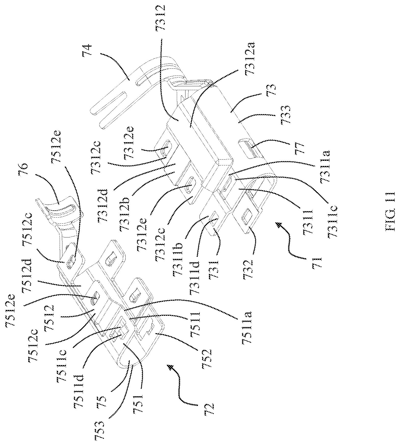 Patent US11824302 Figure 11 – Electrical connector with improved assembly efficiency