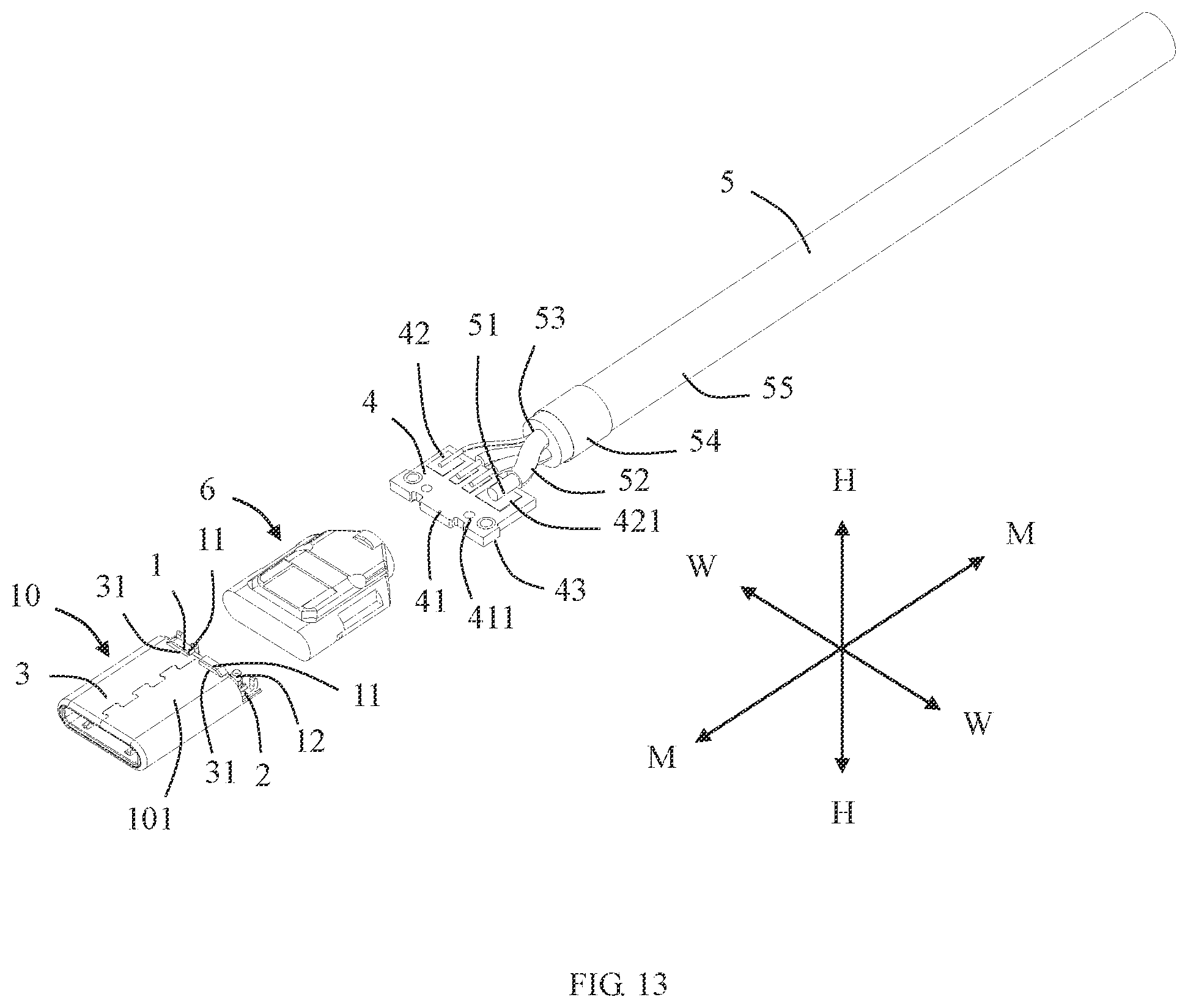 Patent US11824302 Figure 13 – Electrical connector with improved assembly efficiency