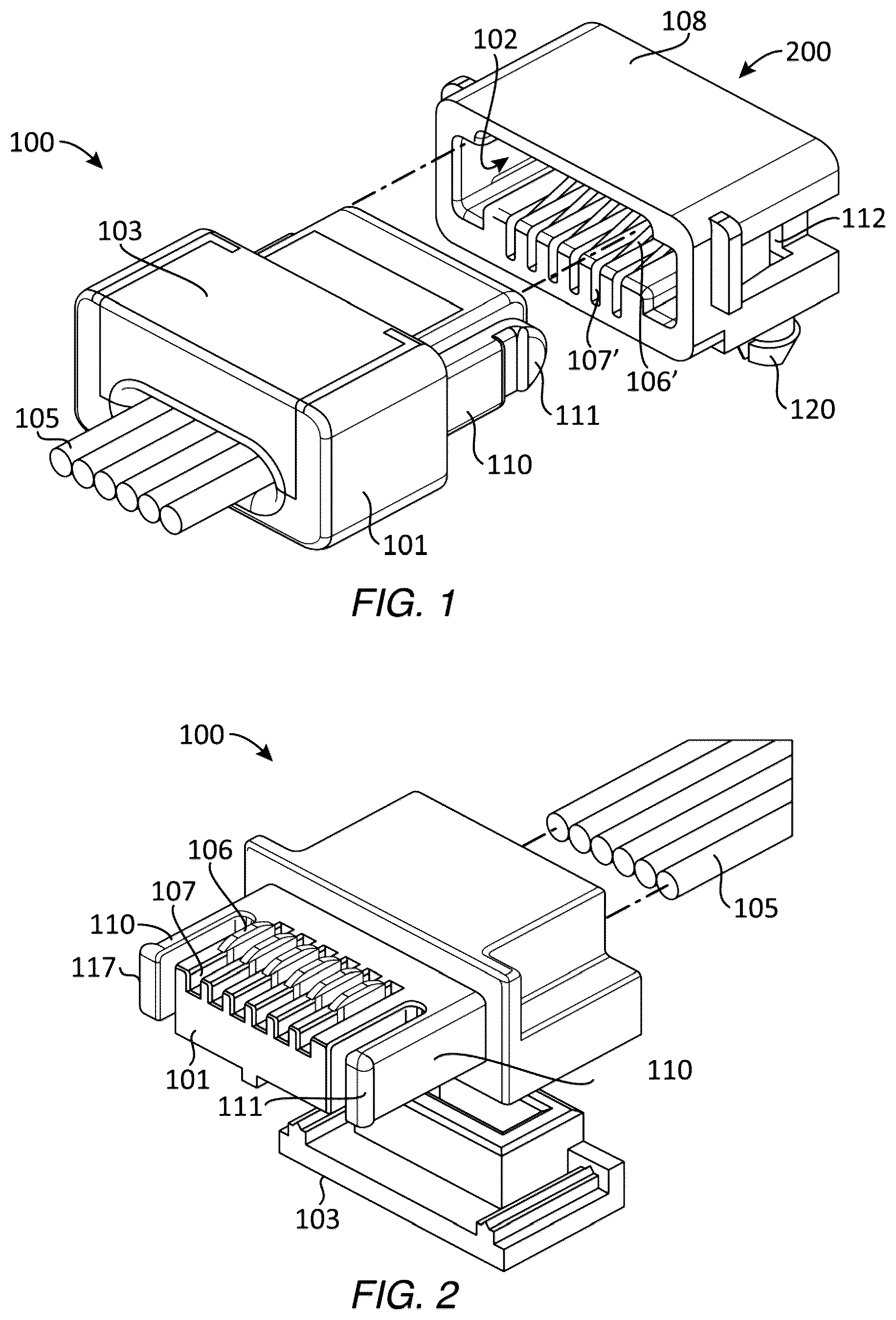 Patent US11824307 Figure 1 – Electrical connector and connector elements for a modular construction element and/or system