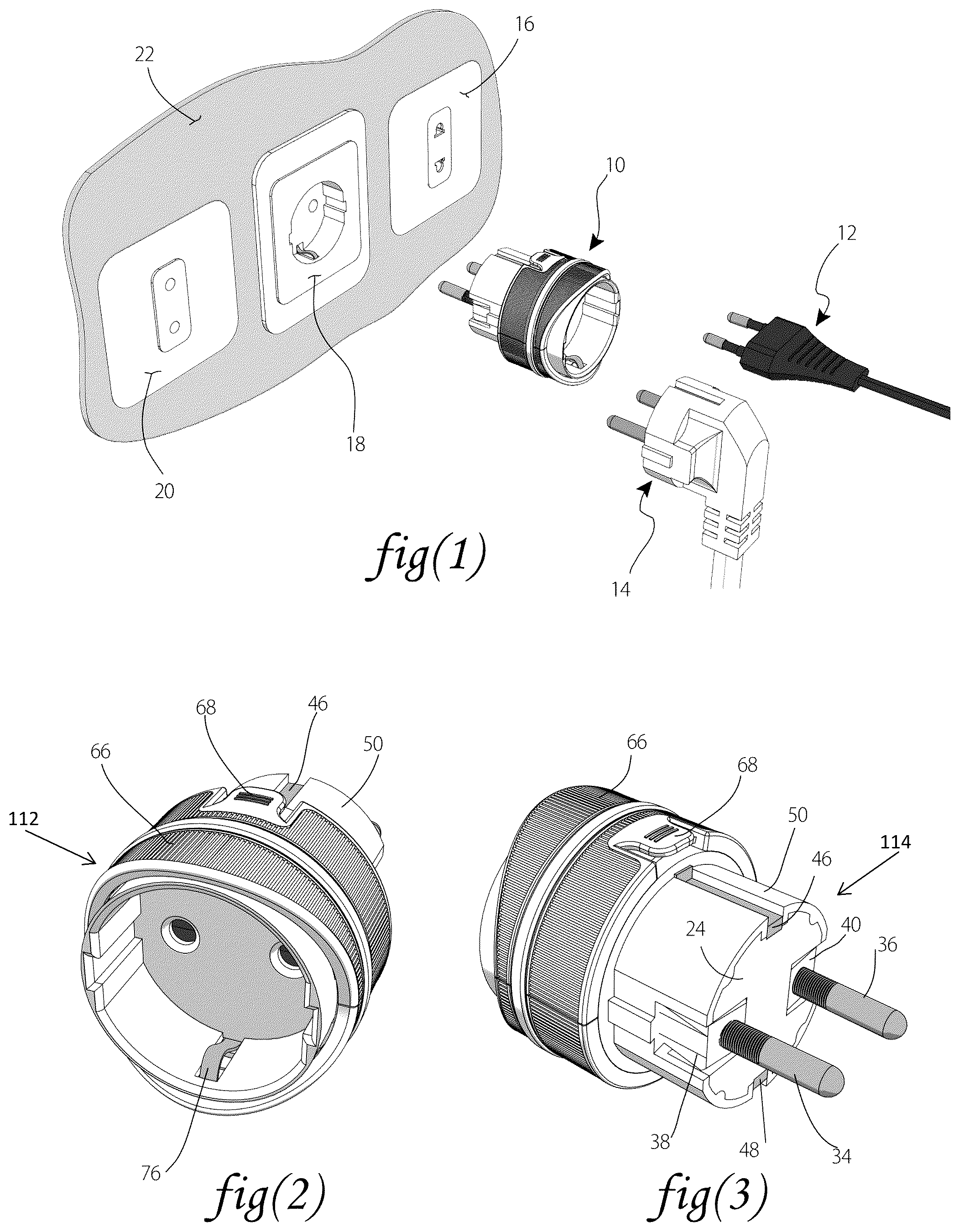 Patent US11824309 — Device and method for locking electrical plugs to power outlets — Figure 1