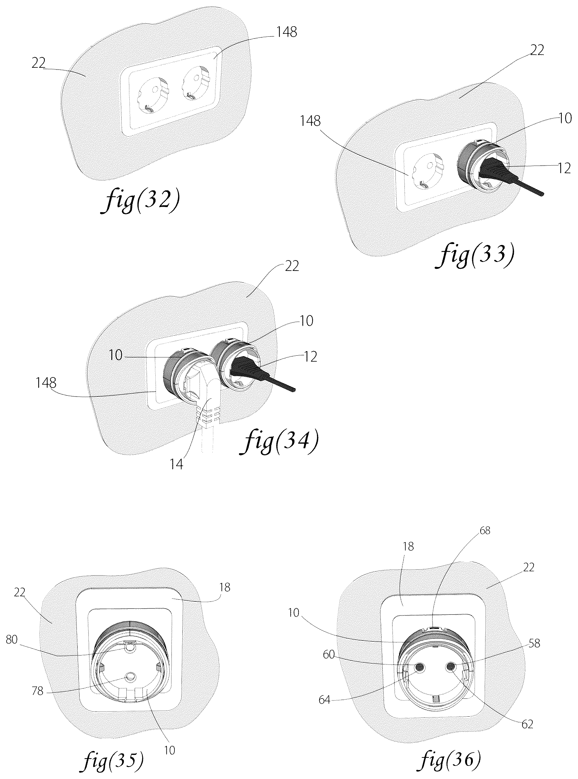 Patent US11824309 Figure 11 – Device and method for locking electrical plugs to power outlets
