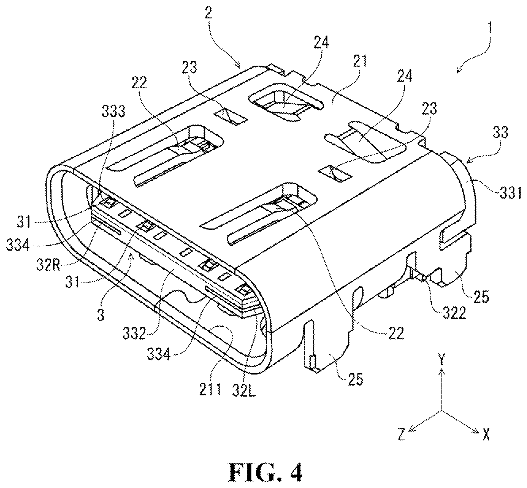 Patent US11824310 Figure 3 – Electrical connector and electronic device