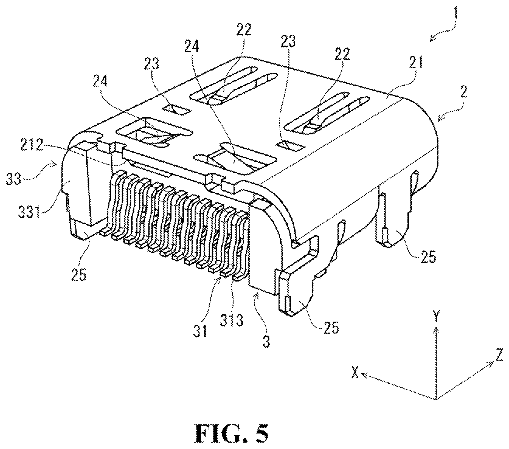 Patent US11824310 Figure 4 – Electrical connector and electronic device