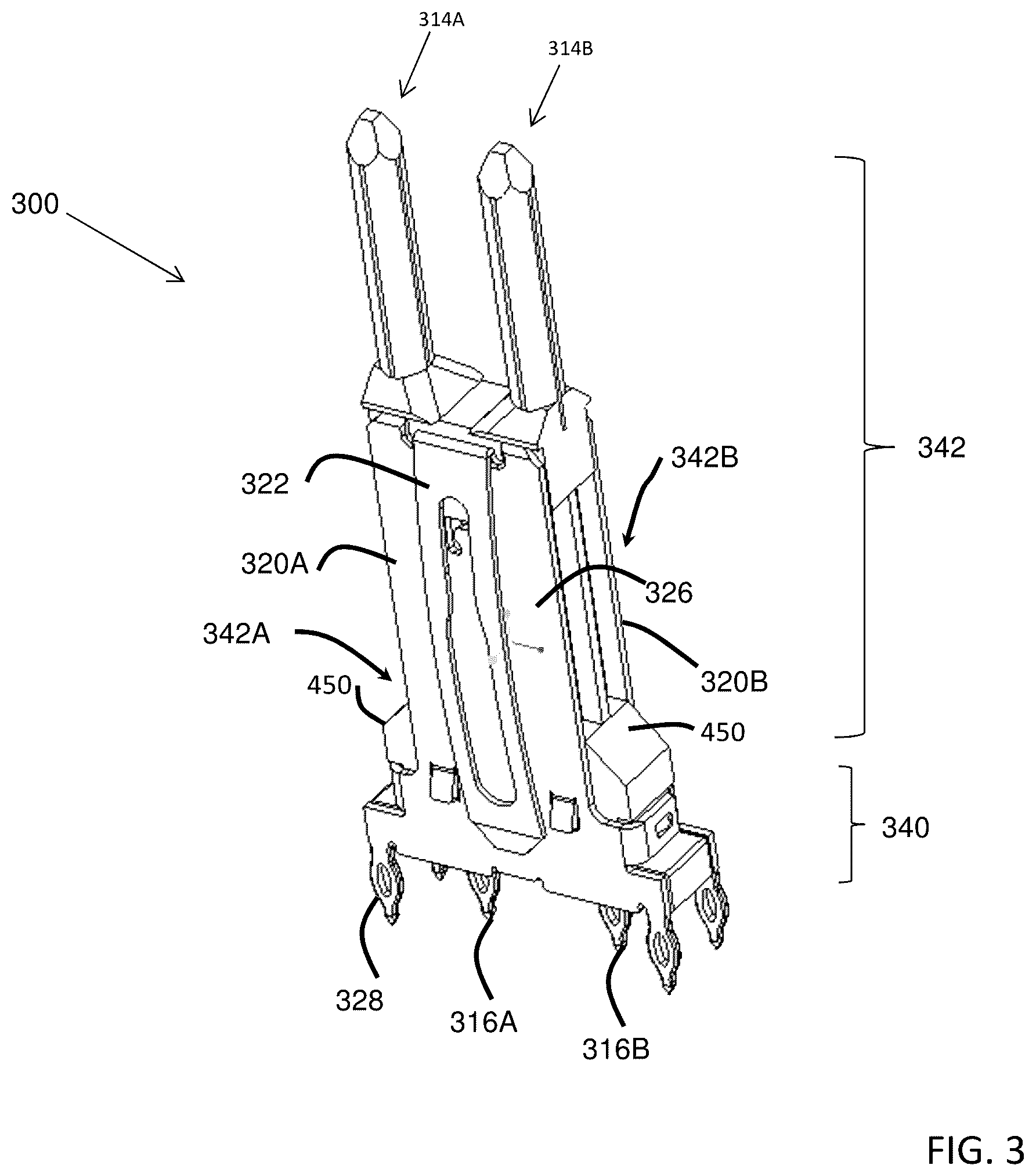 Patent US11824311 Figure 3 – Connector for low loss interconnection system