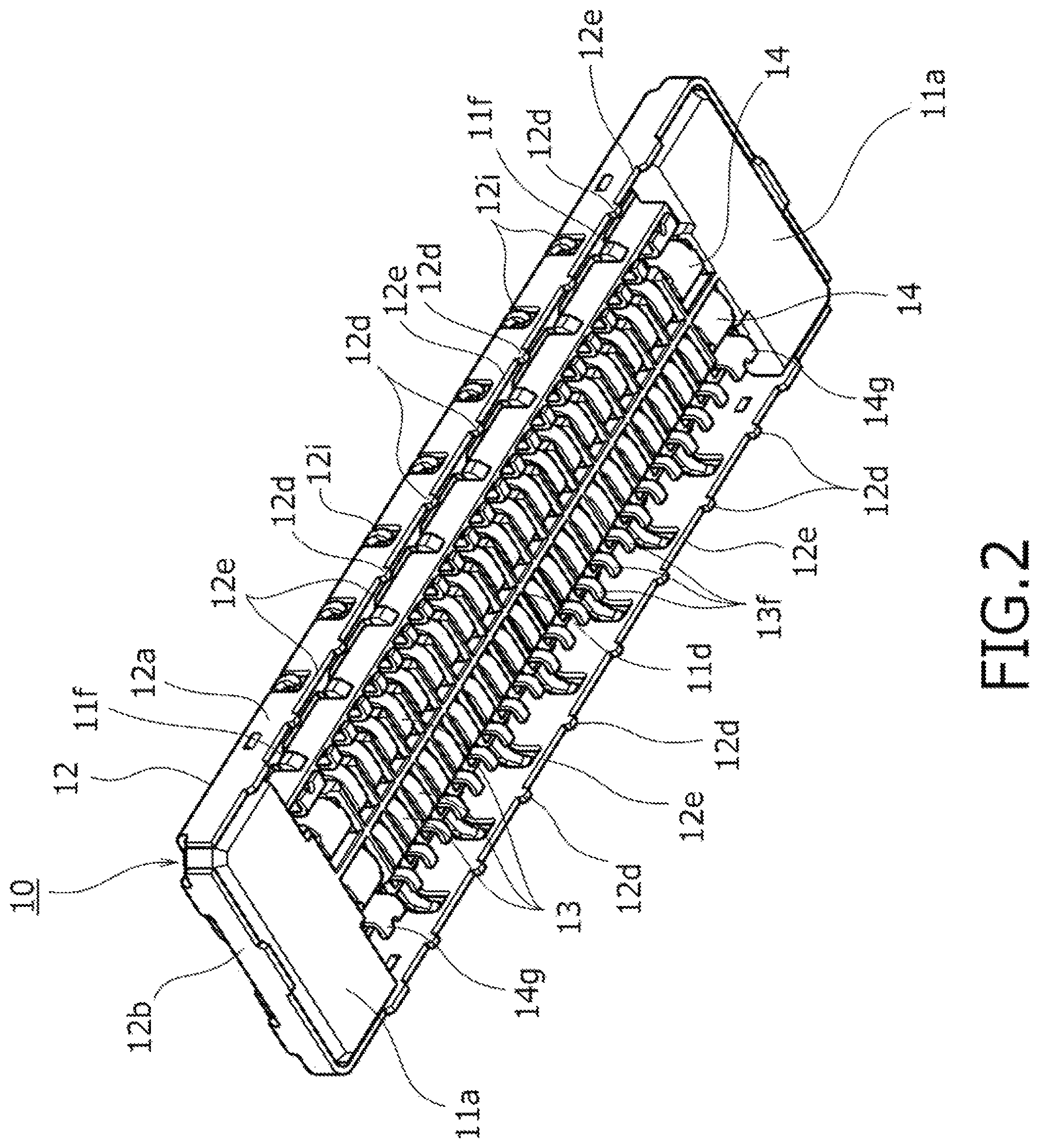 Patent US11824312 Figure 2 – Board-connecting electric connector device