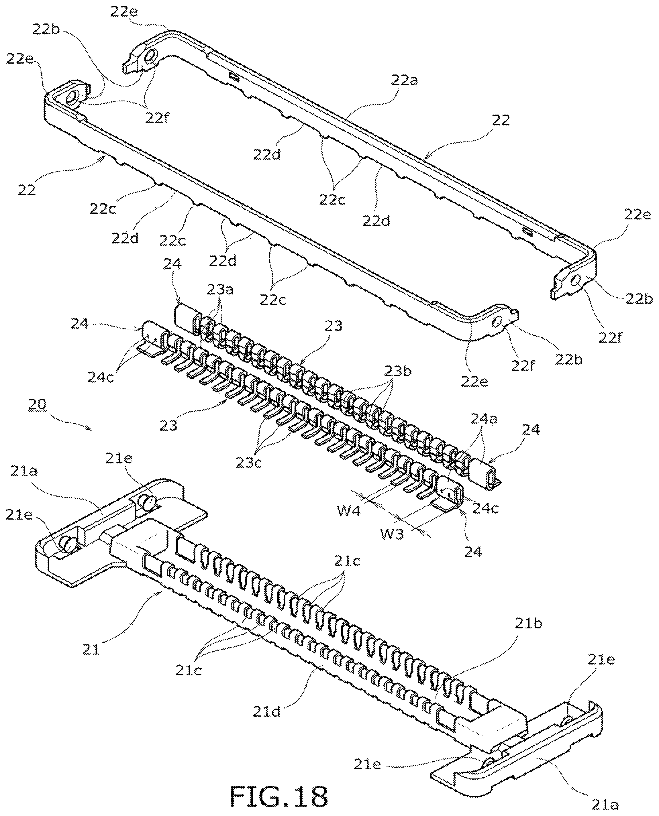 Patent US11824312 Figure 18 – Board-connecting electric connector device