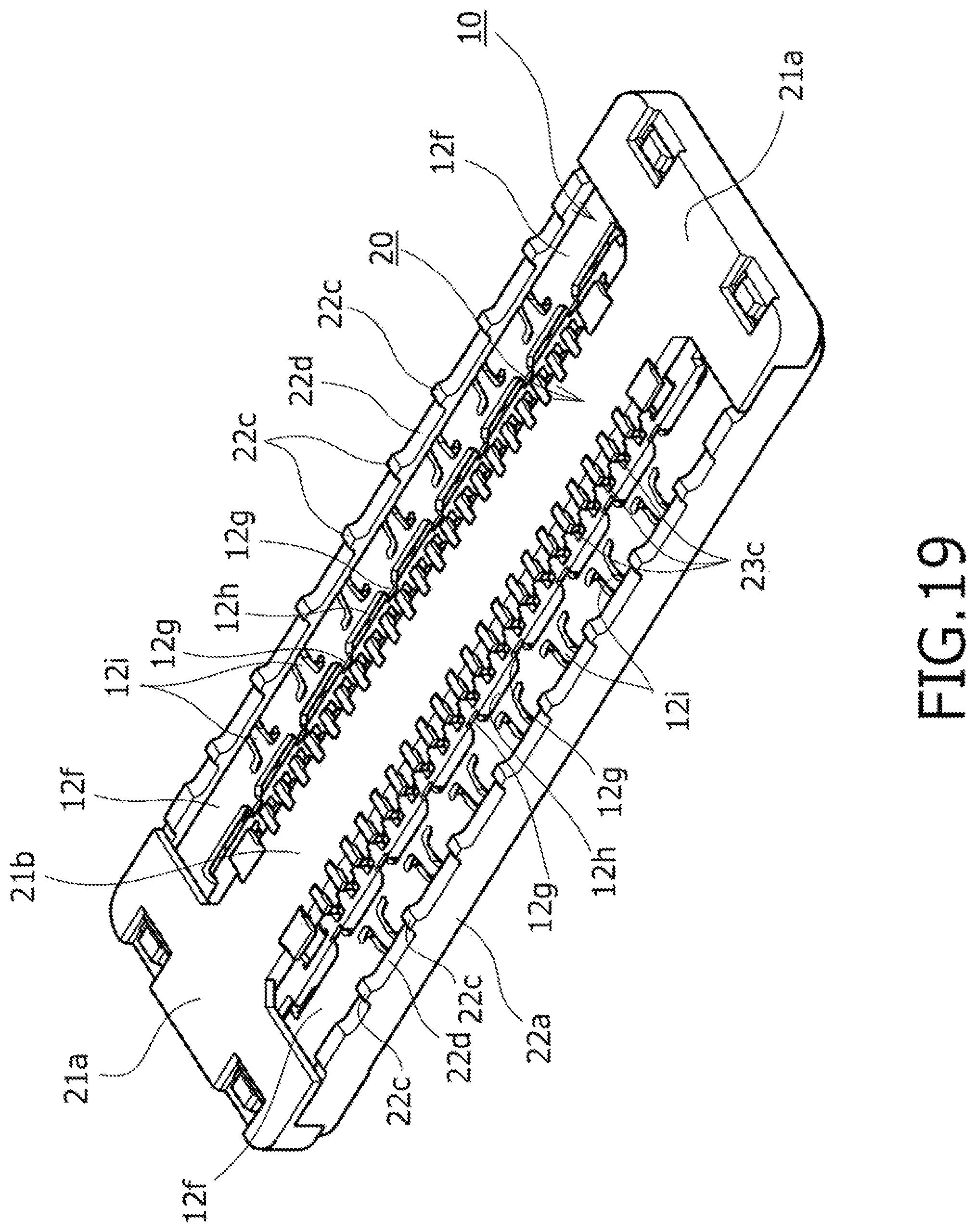Patent US11824312 Figure 19 – Board-connecting electric connector device