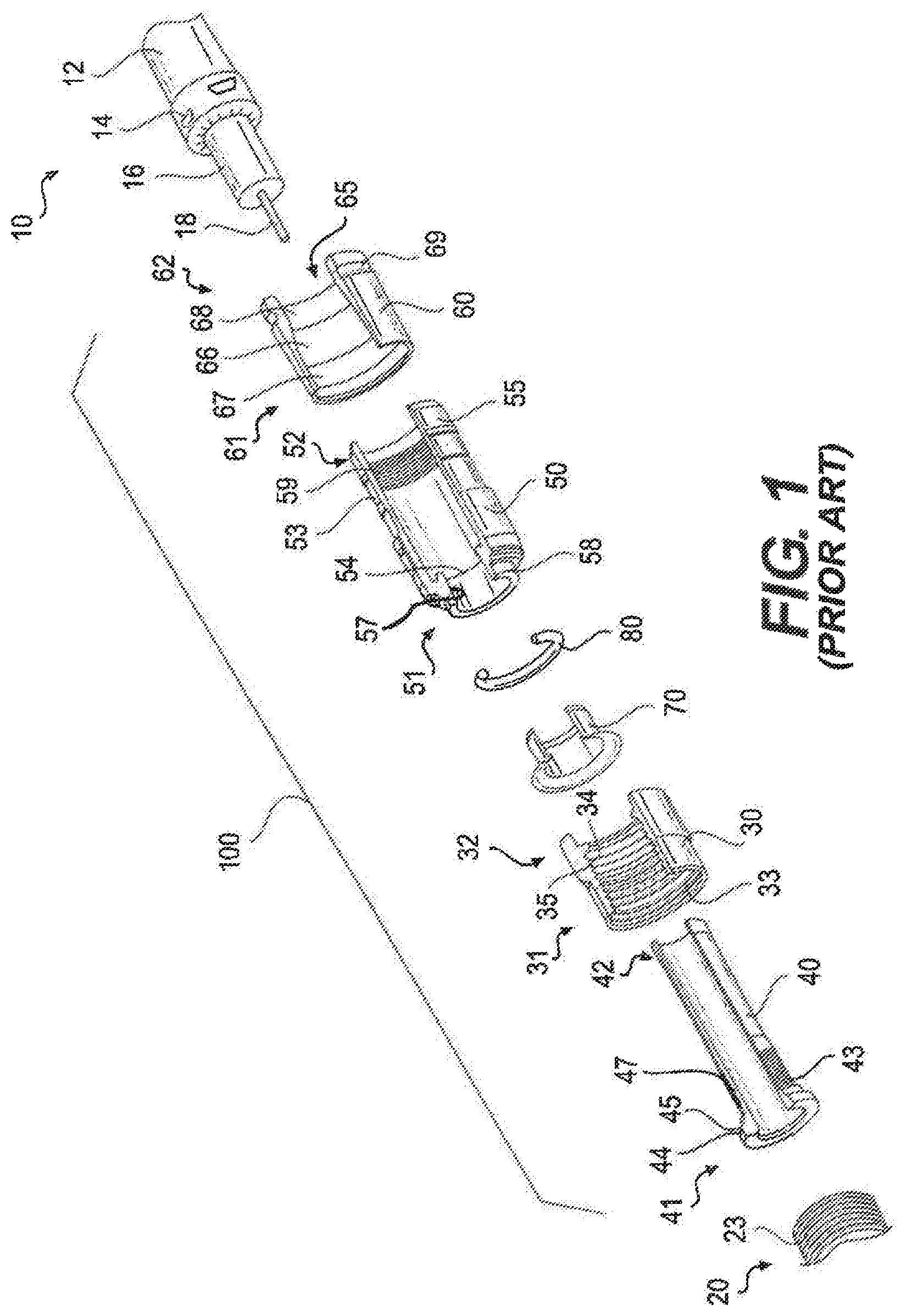 Patent US11824314 Figure 1 – Push-on coaxial cable connectors having port grounding
