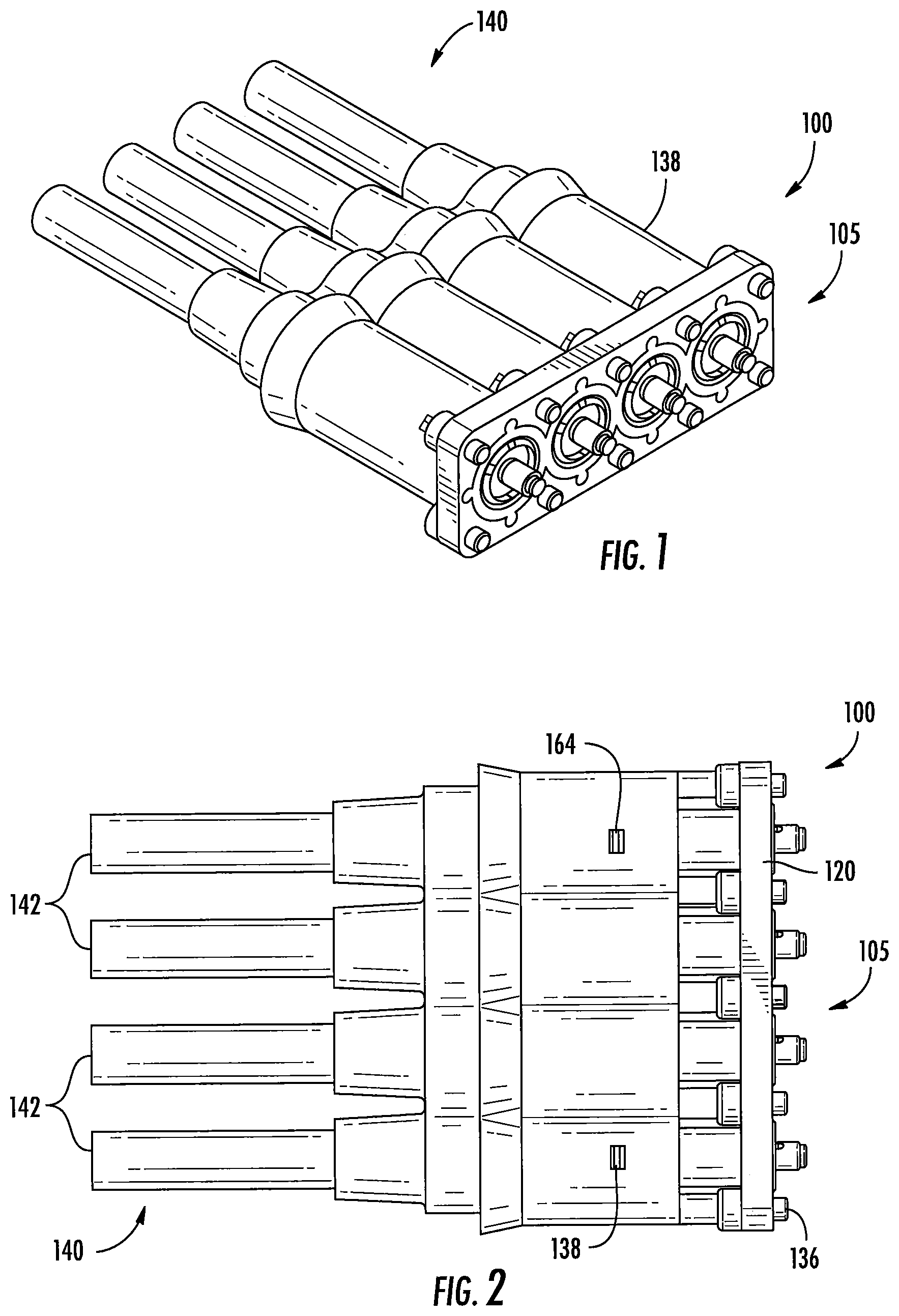 Patent US11824316 Figure 1 – Ganged coaxial connector assembly