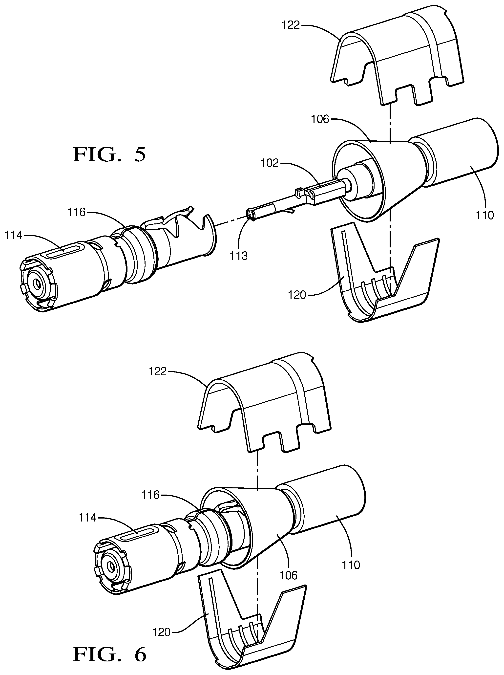 Patent US11824319 Figure 4 – Electrical cable terminal with two piece coaxial crimped outer ferrule