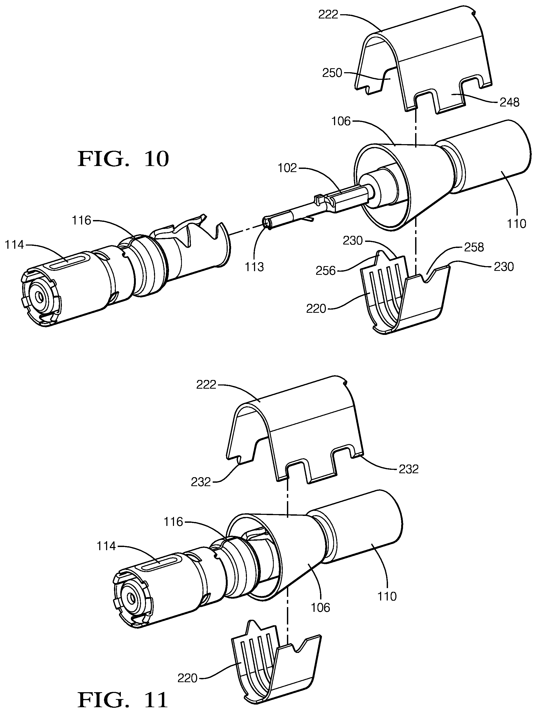 Patent US11824319 Figure 6 – Electrical cable terminal with two piece coaxial crimped outer ferrule