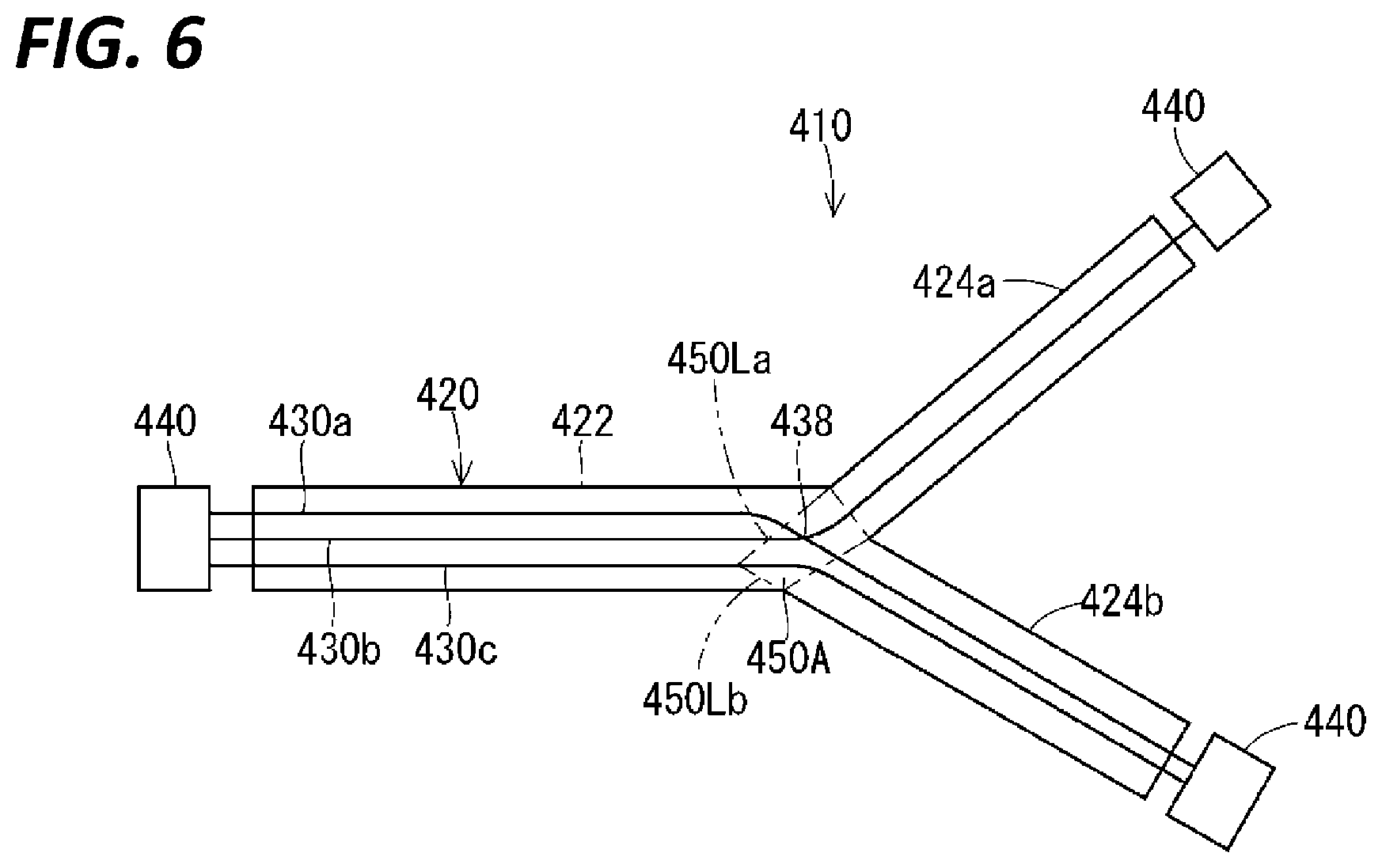 Patent US11824335 Figure 3 – Wiring member including branching portion and intersection location