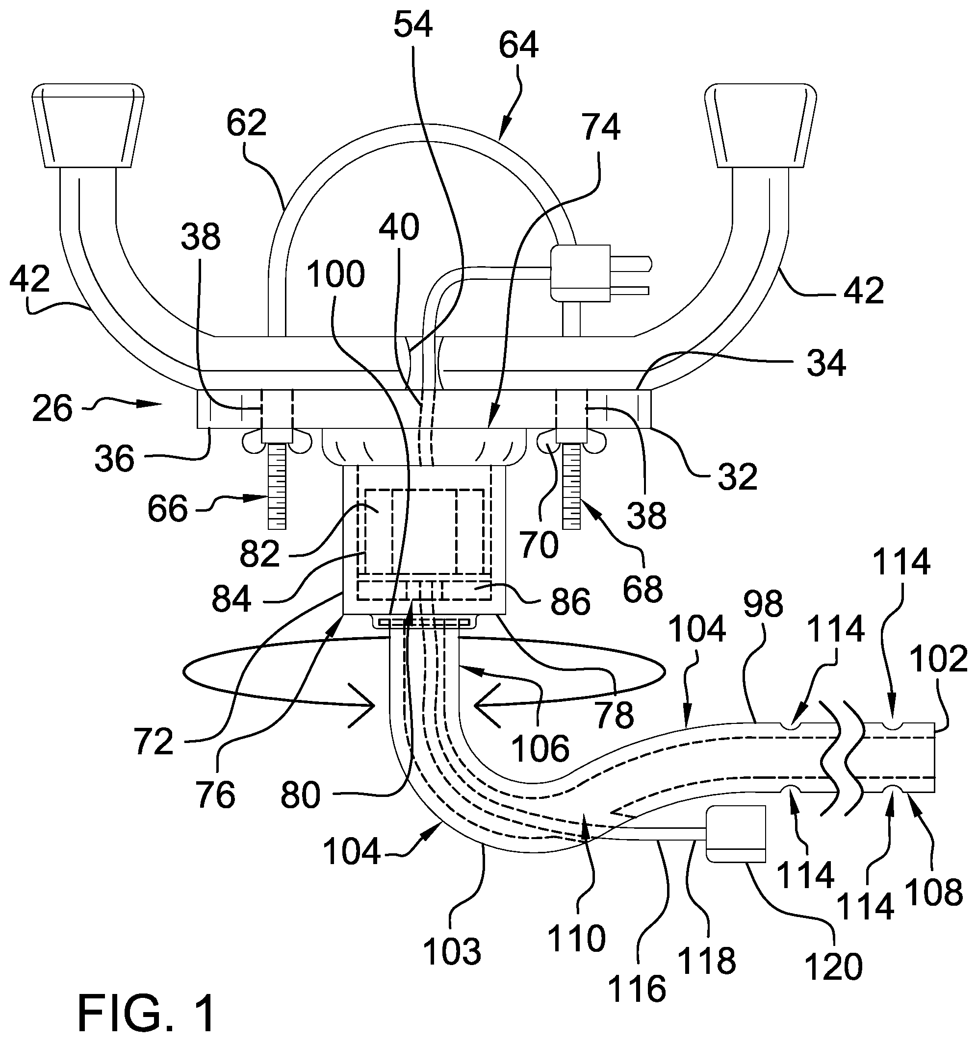 Patent US11824337 Figure 1 – Cable management assembly