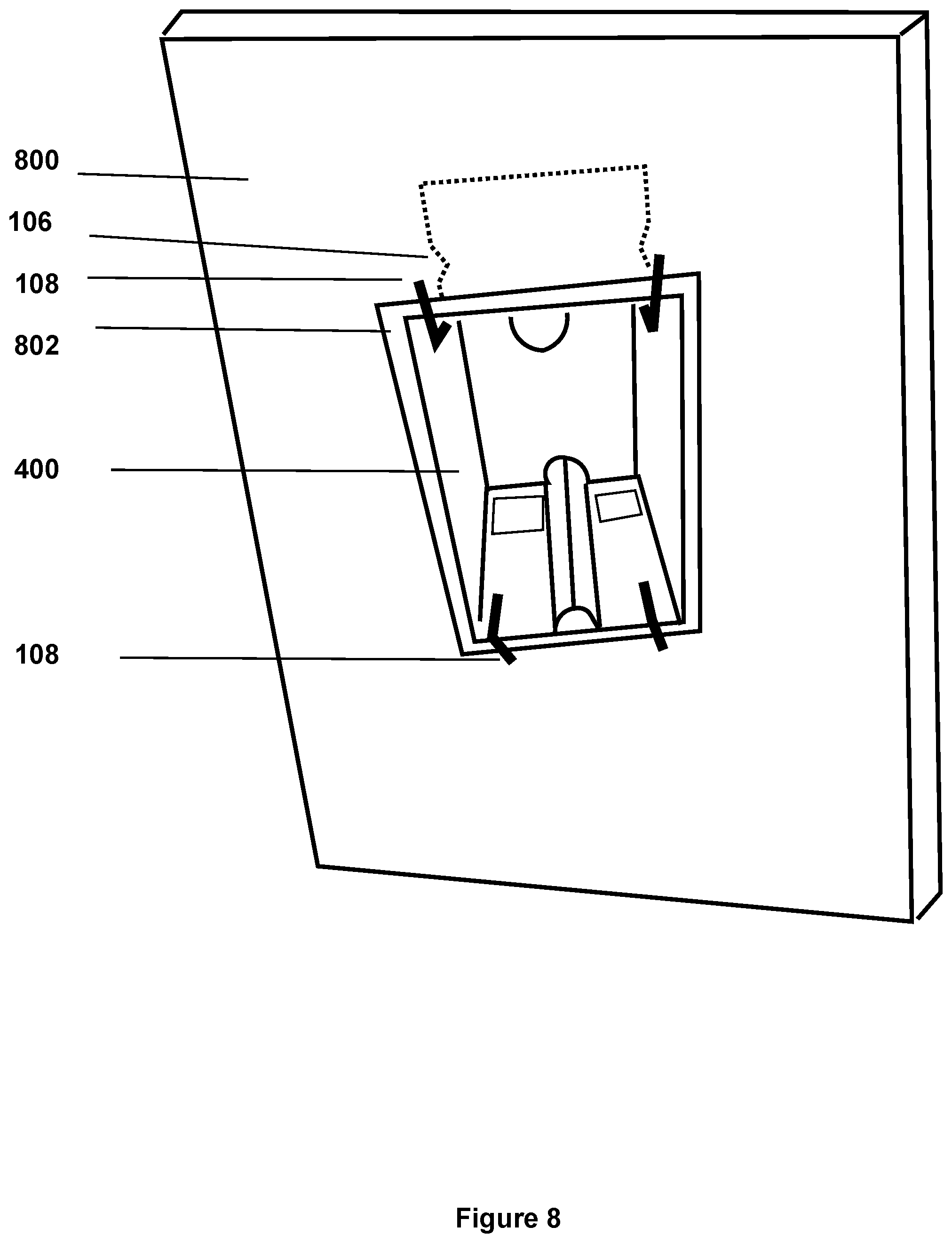Patent US11824339 Figure 8 – Work to old work electrical box clip