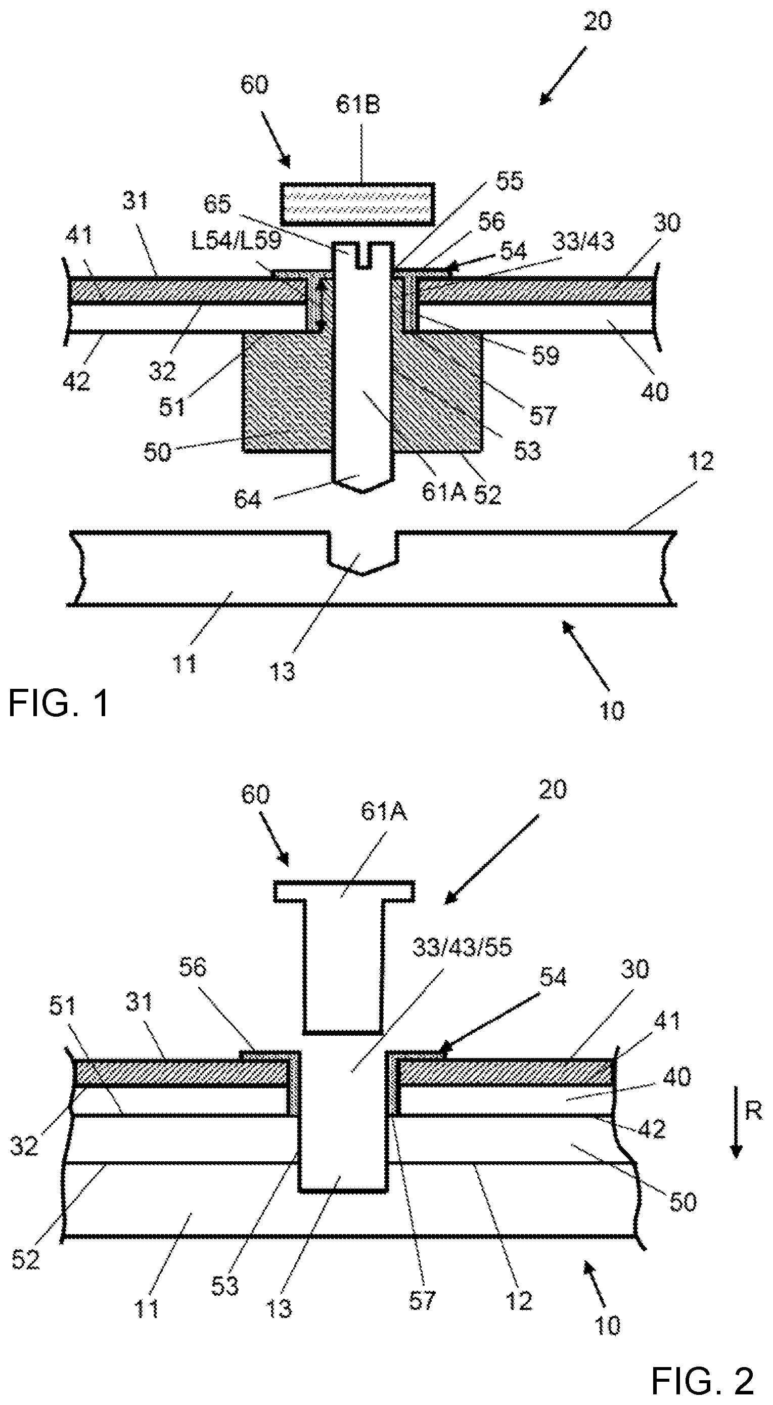 Patent US11824340 Figure 1 – Connection arrangement for connecting a busbar to a housing