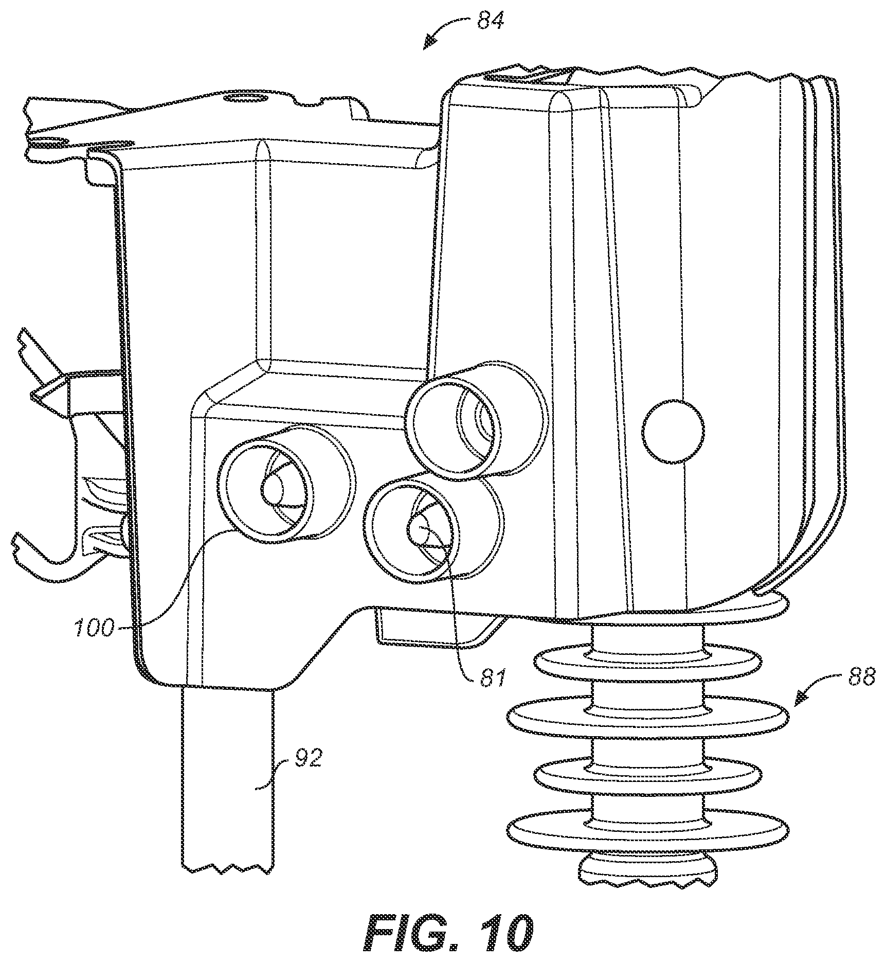 Patent US11824341 Figure 7 – High voltage conductor cover with fenders over retaining pin holes