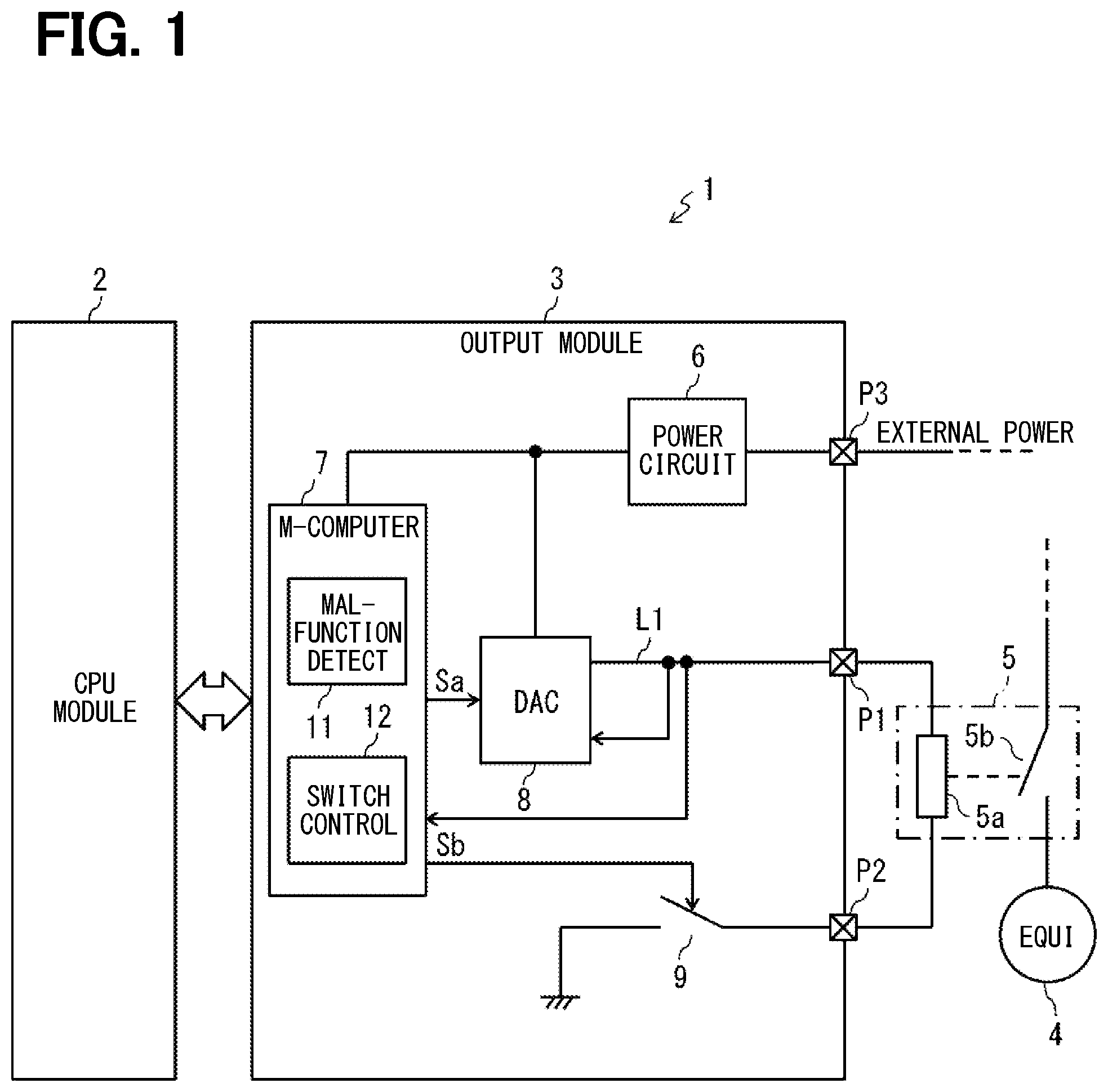 Patent US11824343 Figure 1 – Output module of industrial control apparatus