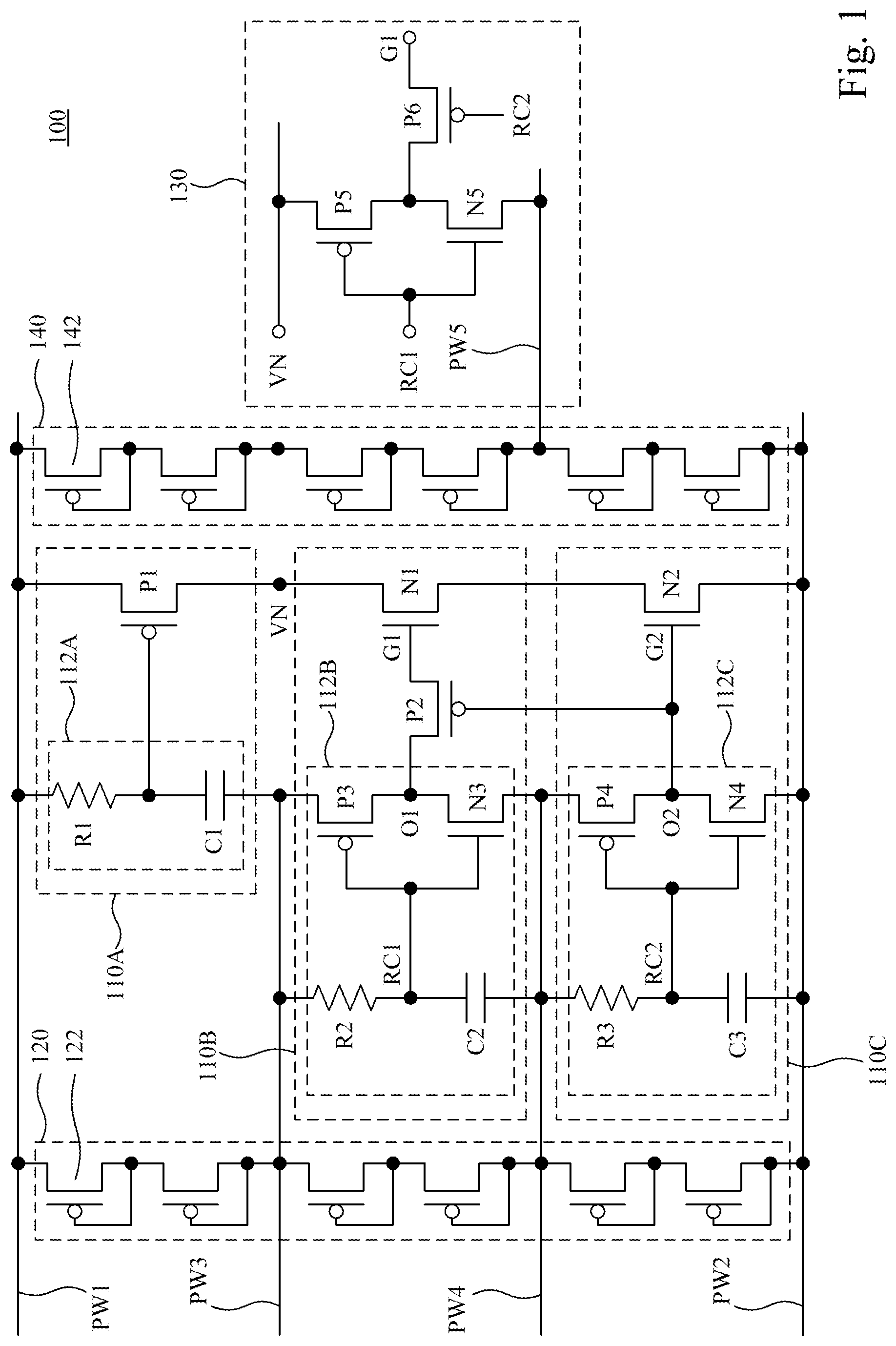 Patent US11824349 Figure 1 – Electrostatic discharge protection circuit