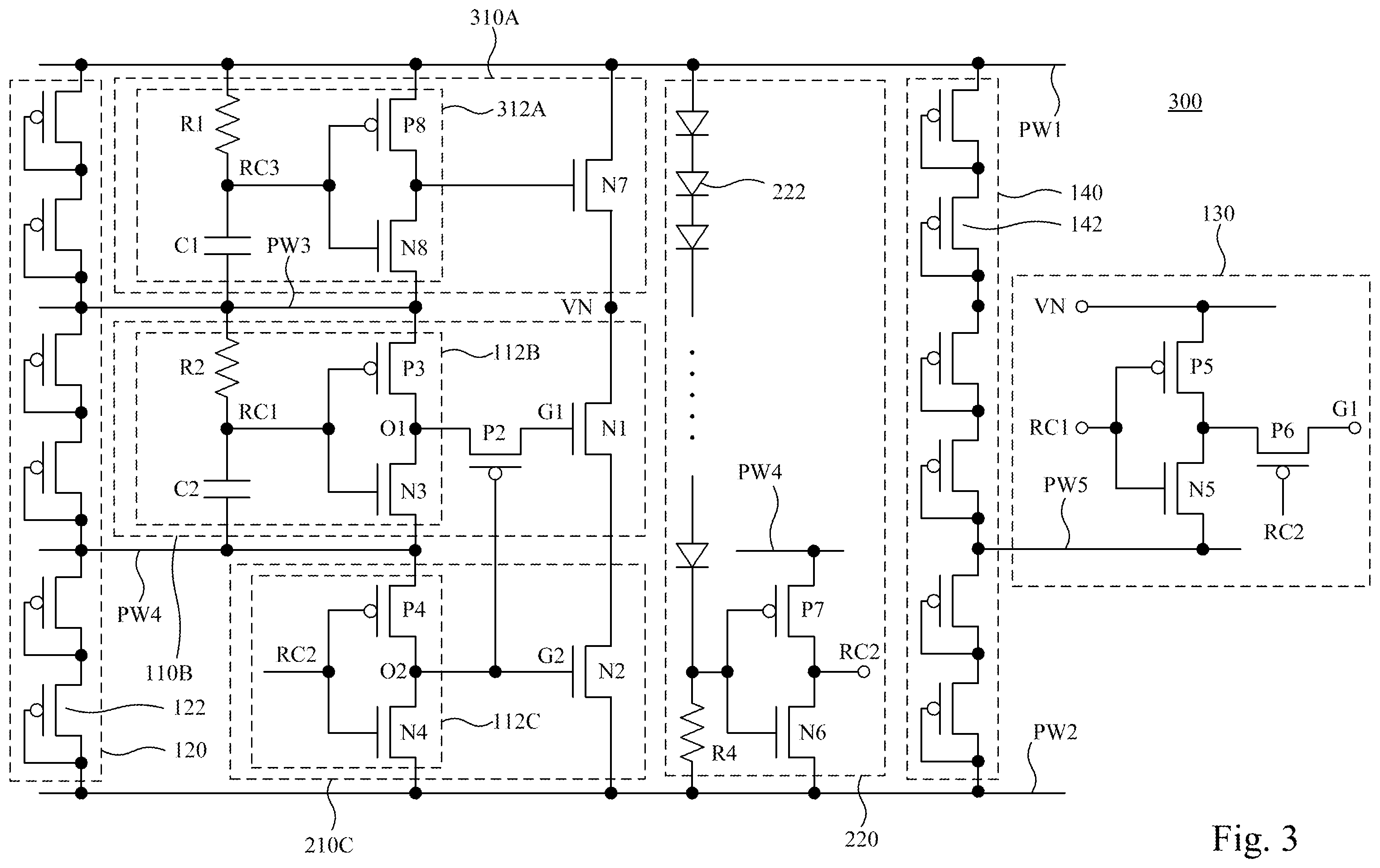 Patent US11824349 Figure 3 – Electrostatic discharge protection circuit